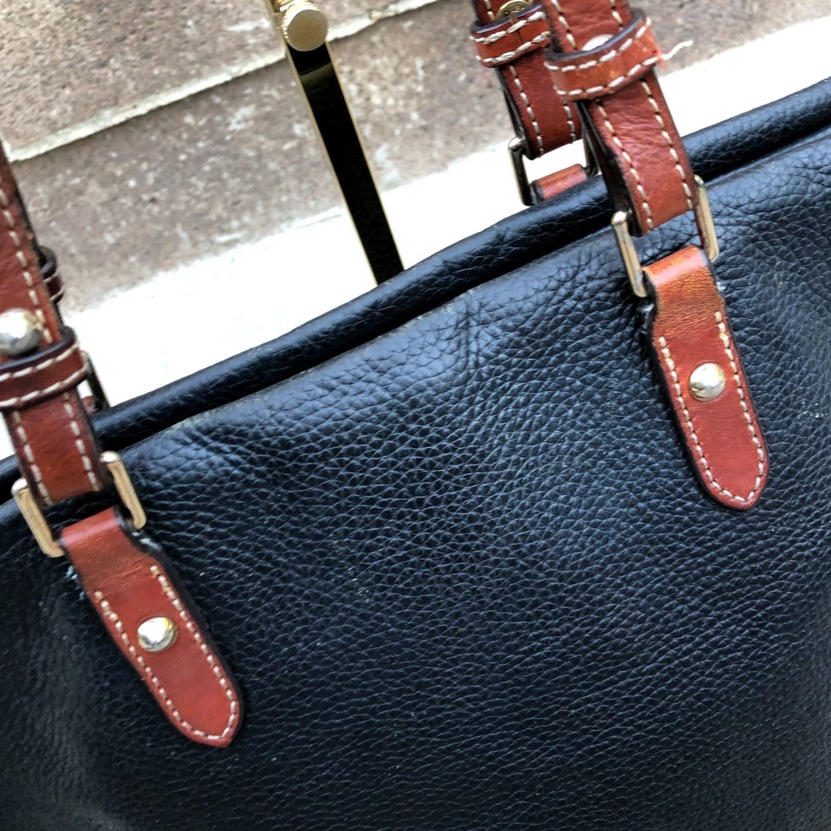 Dooney & Bourke DOONEY & BOURKE Leather Large Tote Purse Shoulder Bag Black Zipper Designer Size ONE SIZE - 5 Thumbnail