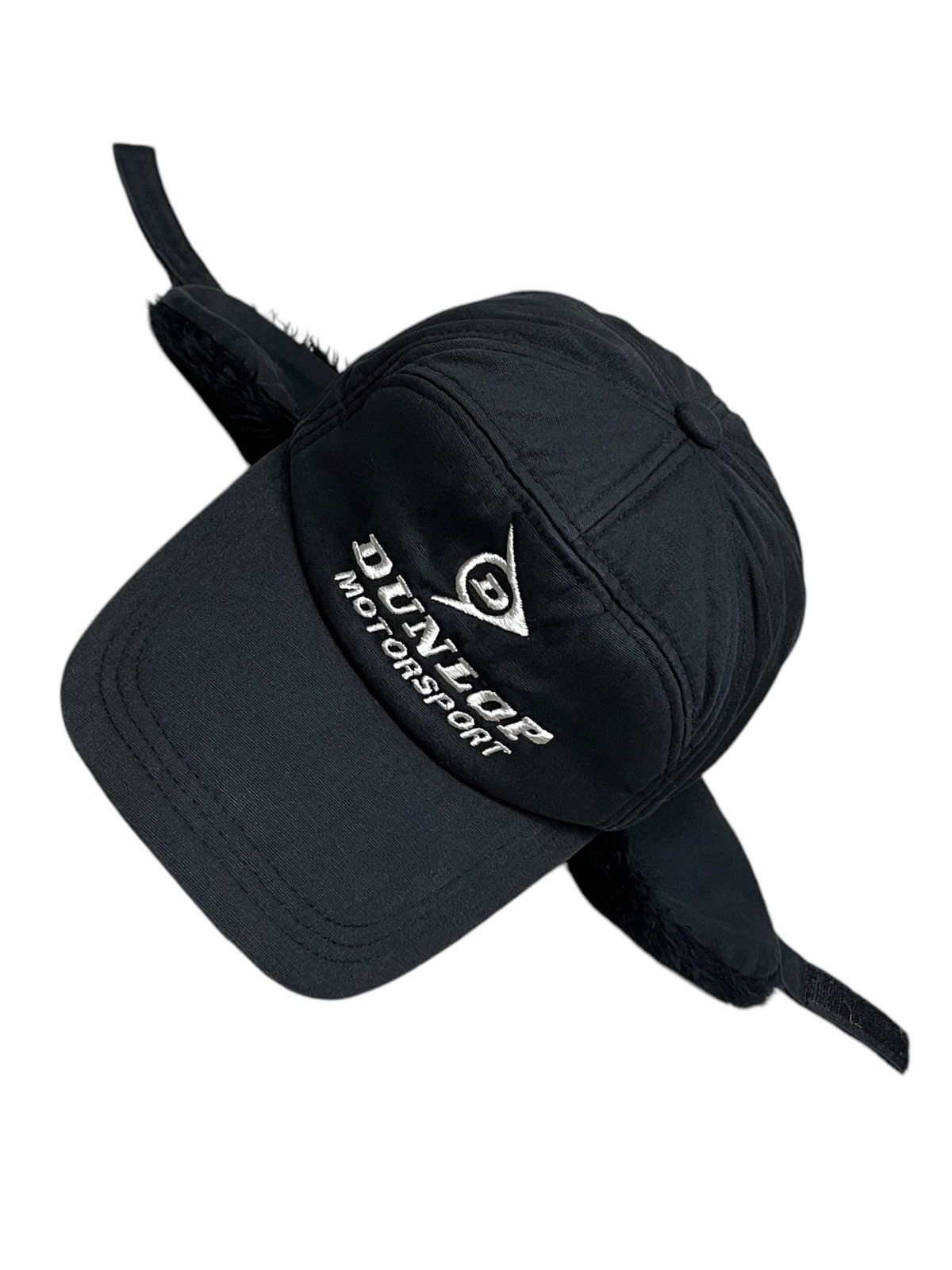 Dunlop 90’s DUNLOP MOTORSPORTS 7 Panel Fur Ear Flap Hat 💥 Size ONE SIZE - 5 Thumbnail
