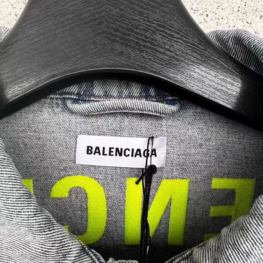 Balenciaga Balenciaga Denim Jacket Back Embroidered Logo 38 New Size S / US 4 / IT 40 - 2 Thumbnail