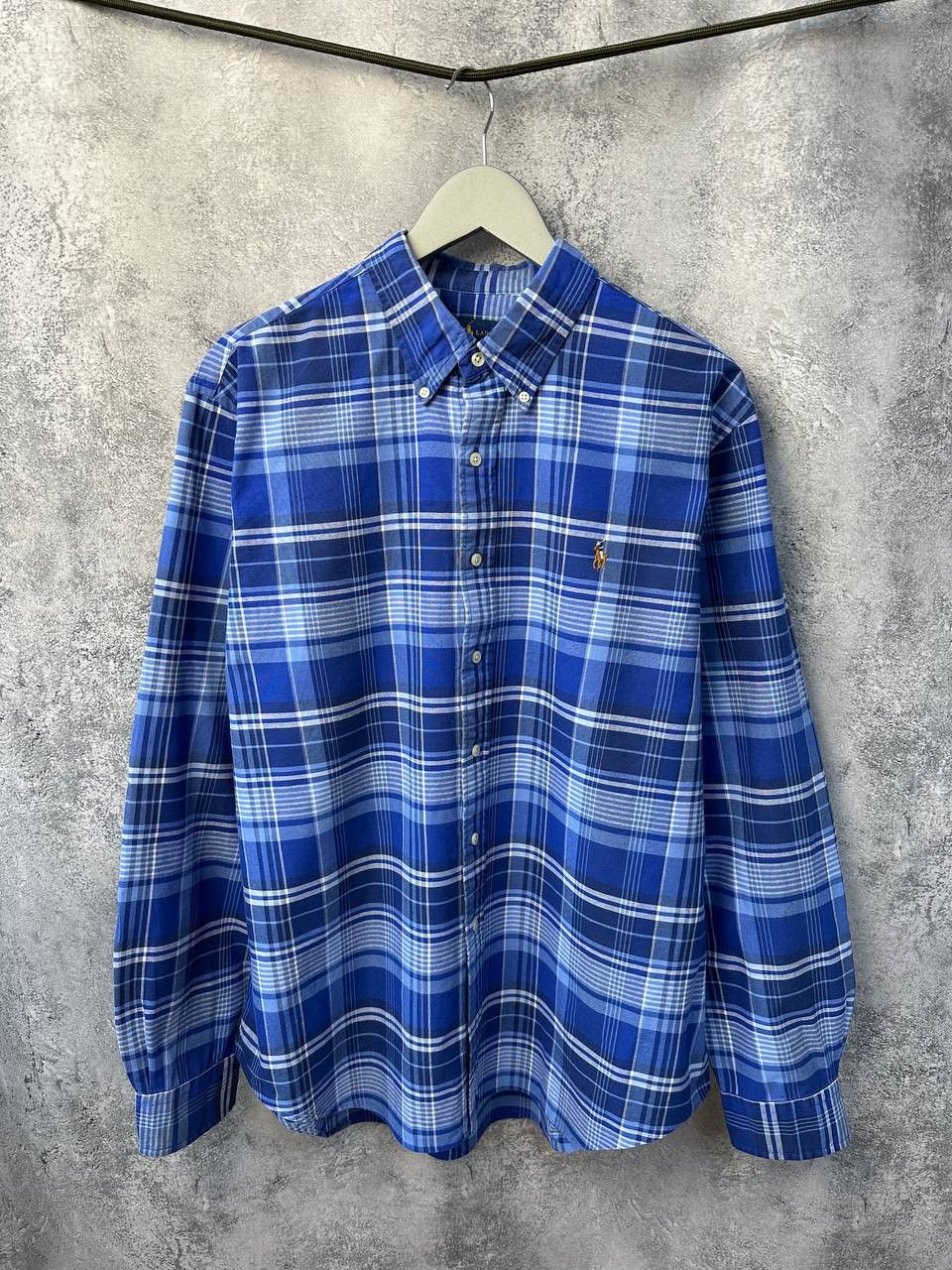 Ralph Lauren Ralph Lauren Plaid Shirt Luxury Blue Button Up Real Logo Size US XL / EU 56 / 4 - 2 Thumbnail
