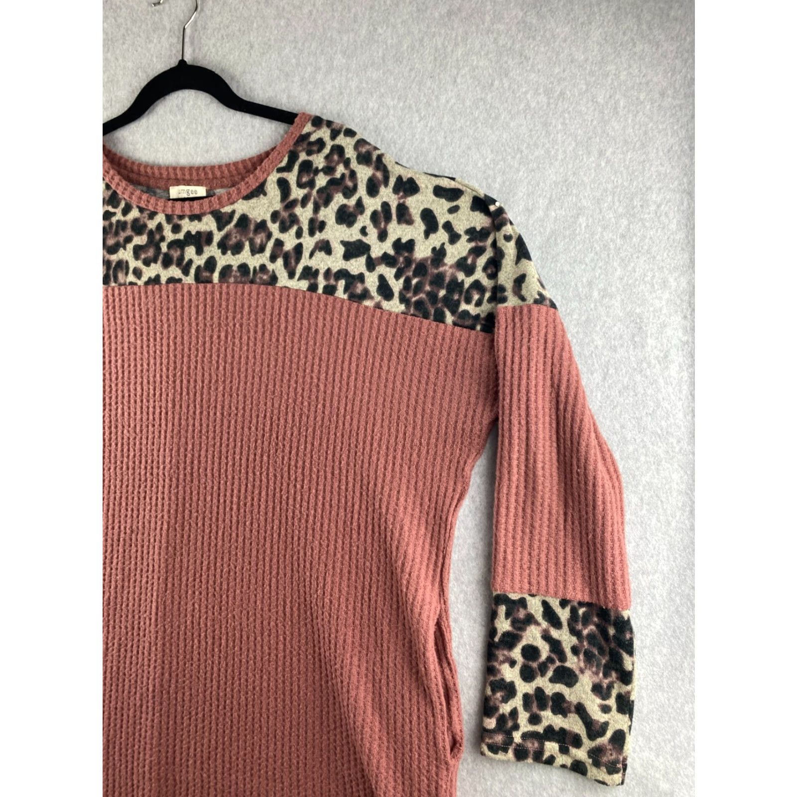 Pinko UMGEE Sweater Womens Medium M Pink Leopard Print Pullover Waffle Knit Knit? Size M / US 6-8 / IT 42-44 - 7 Thumbnail