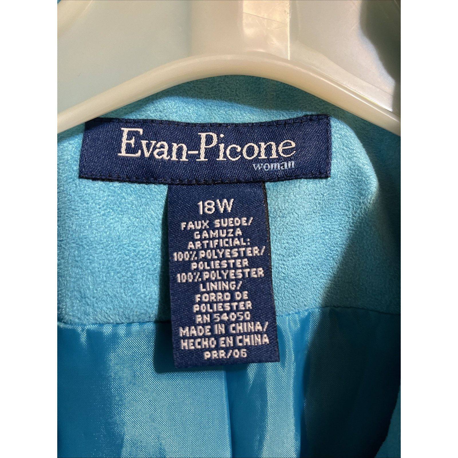 Evan Picone Evan Picone WOMEN’s Size 18 Full Zip Faux Suede Blue Jacket Size XXL / US 16-18 / IT 52-54 - 3 Thumbnail