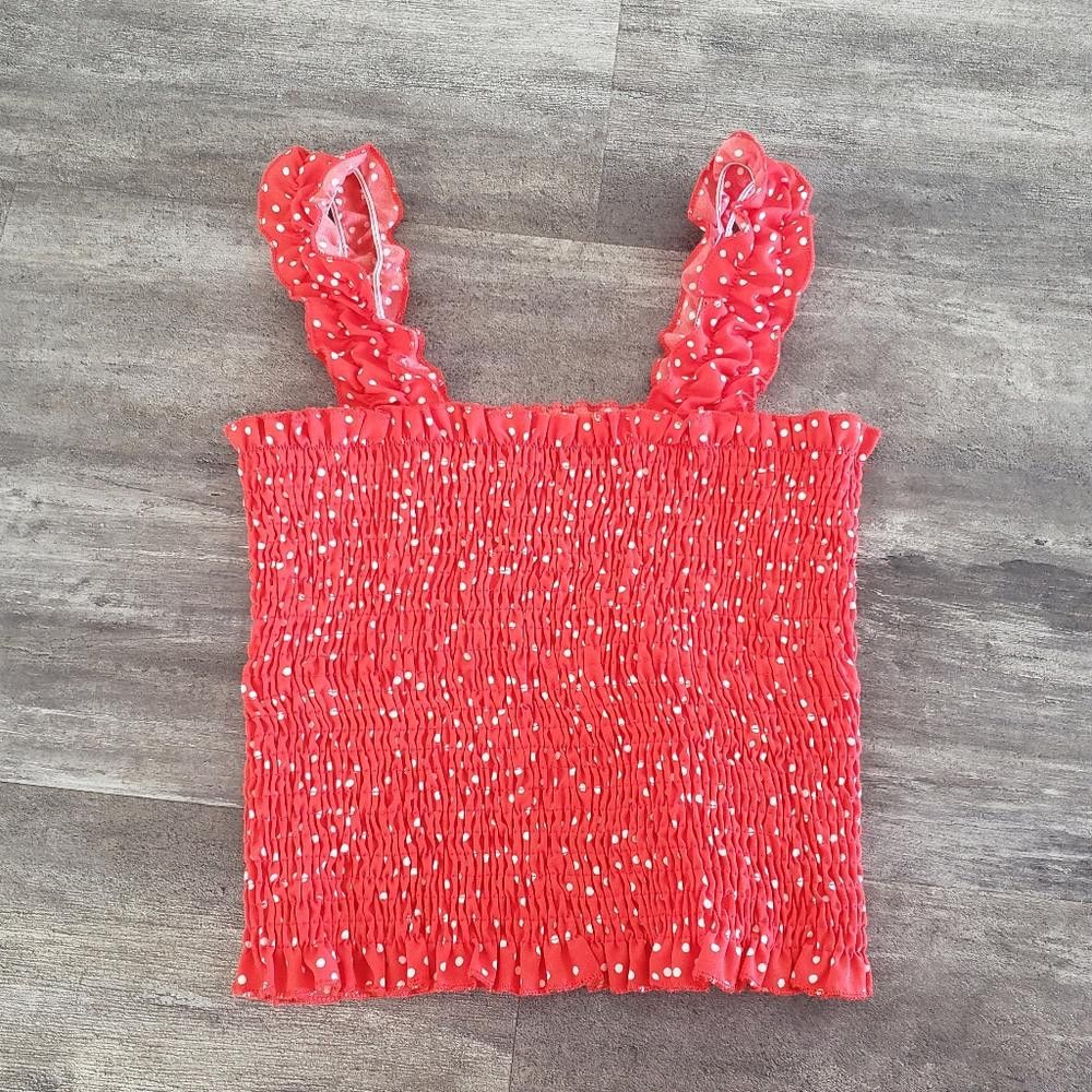 Shein Red White Polka Dot SHEIN Cropped Tank Size S / US 4 / IT 40 - 1 Thumbnail