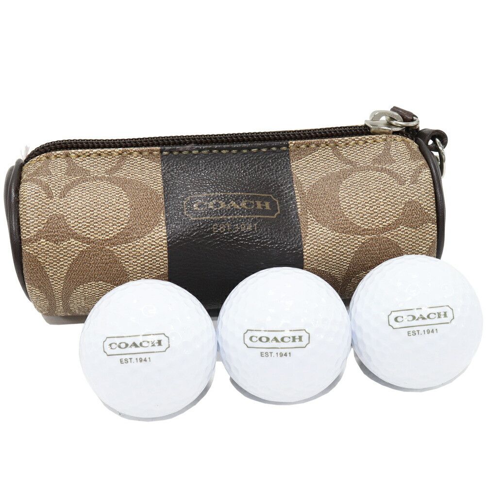 Coach Coach Coach Golf Ball Pouch PVC Canvas Calf Golf Ball Case Canvas Other Size ONE SIZE - 1 Thumbnail