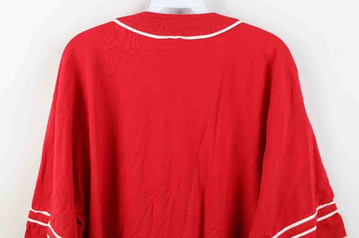 Vintage Vintage 90s Cleveland Indians Baseball Jersey Red Cotton Size US L / EU 52-54 / 3 - 10 Thumbnail