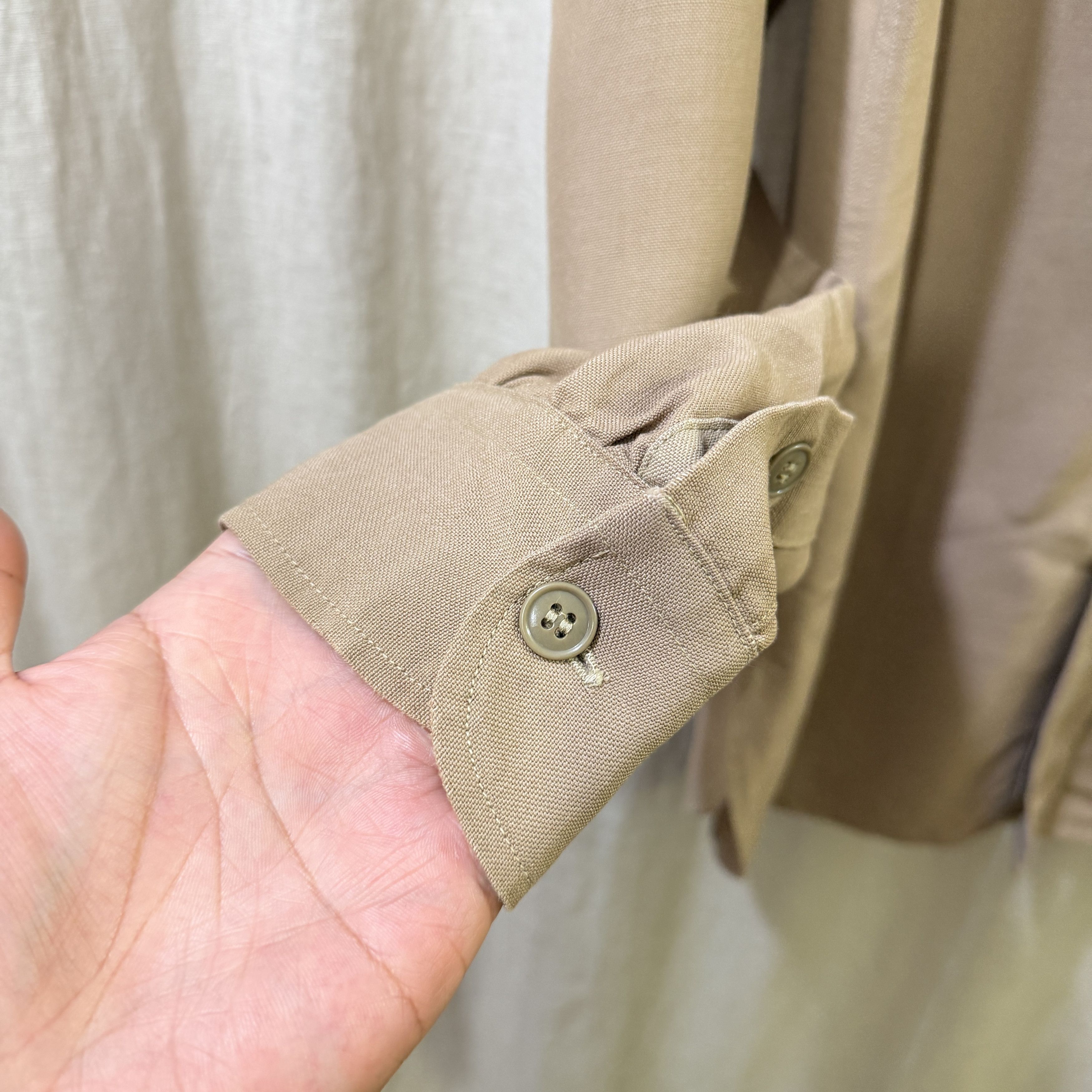 Vintage 1950s Tan Military Mohair Blend Field Shirt Size US M / EU 48-50 / 2 - 5 Thumbnail