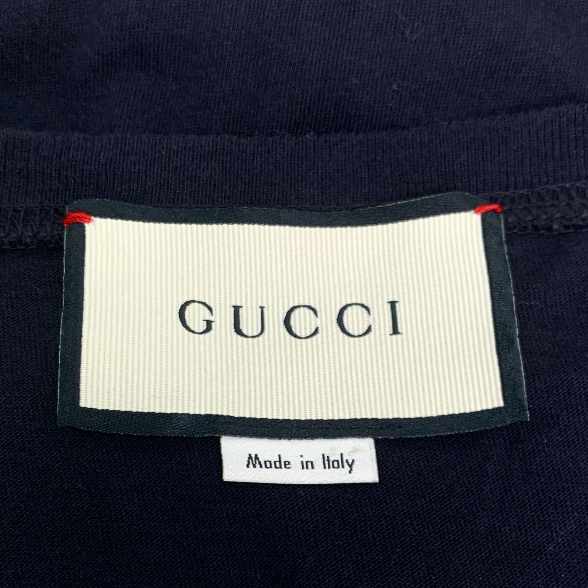 Gucci Gucci Black Logo Beaded Cotton Crewneck T-Shirt (Size M) Size US M / EU 48-50 / 2 - 2 Thumbnail