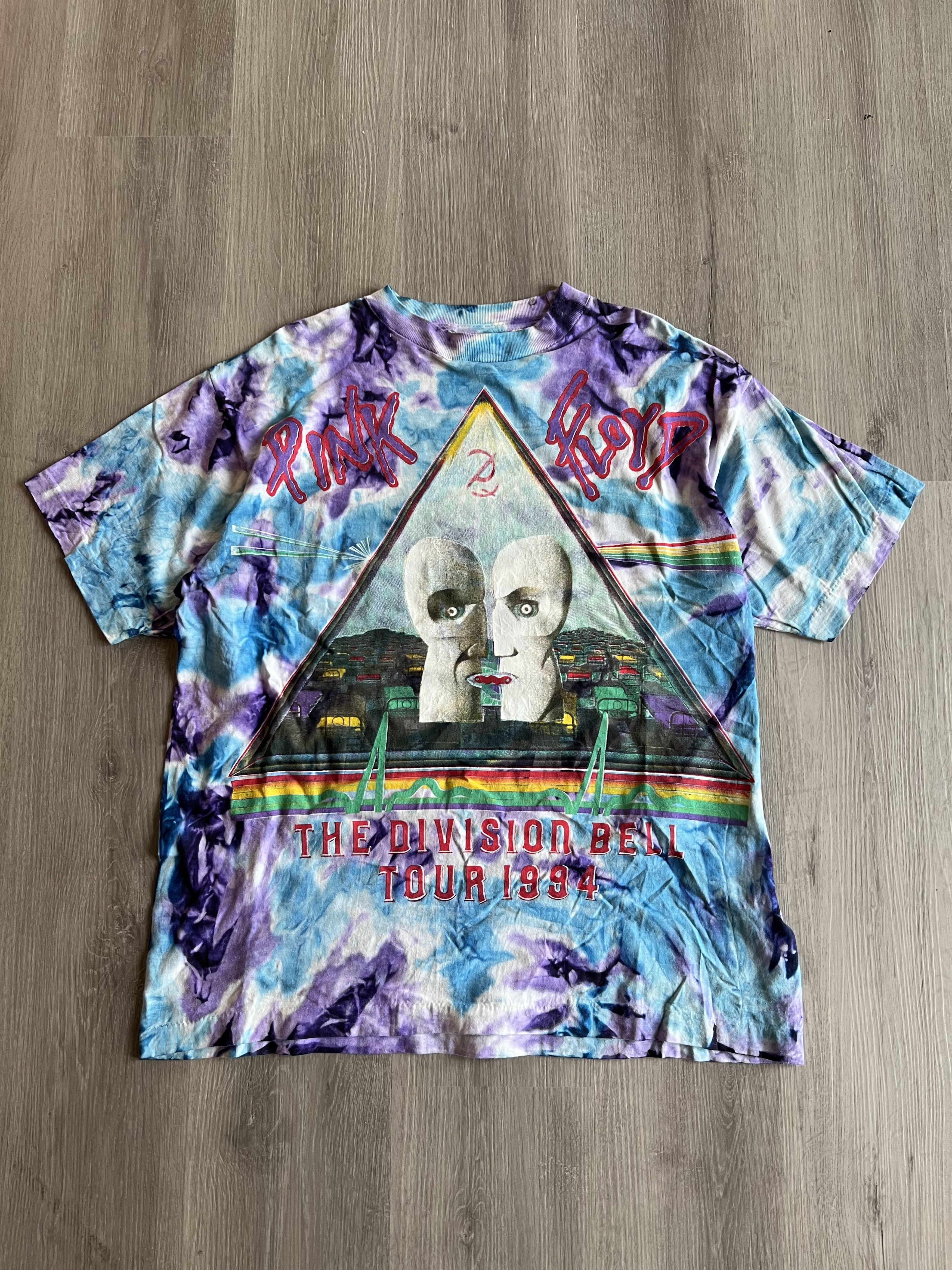 Pink Floyd 1994 Division Bell Tour Tee Tie Dye Size US XL / EU 56 / 4 - 1 Thumbnail