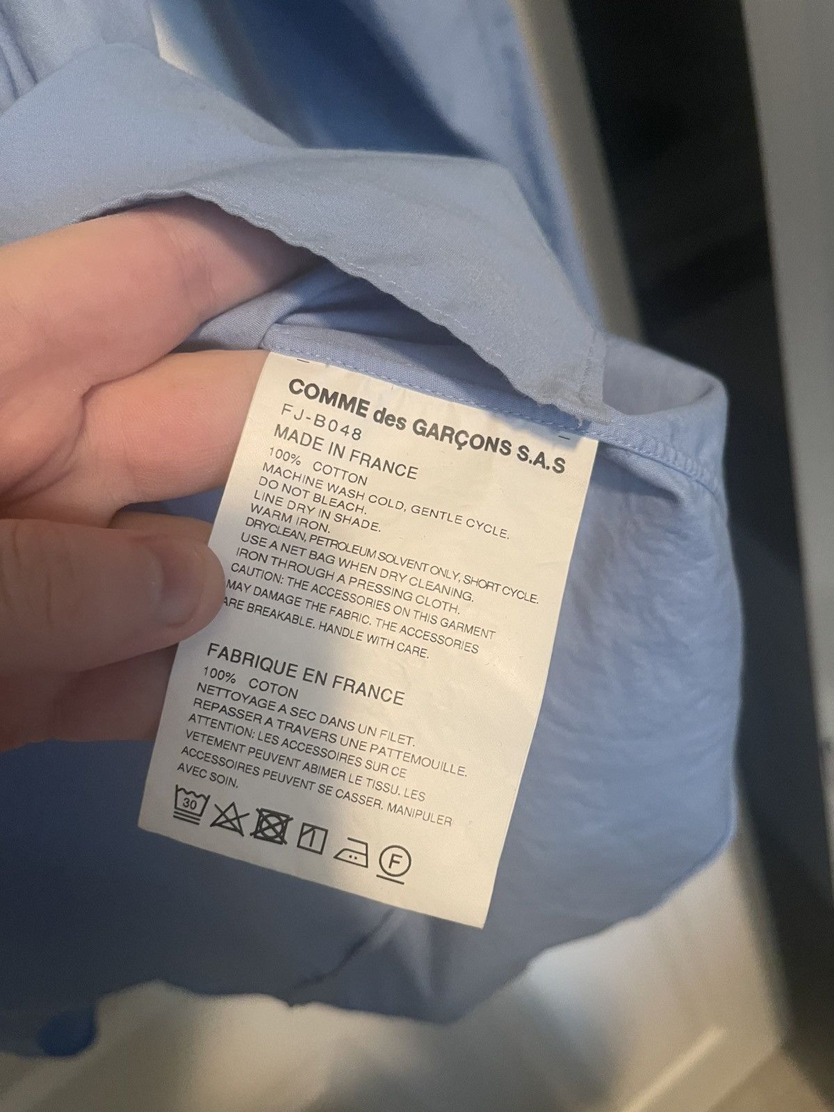 Comme des Garcons SHIRT CDG Shirt Giant Eyelet Cut Out Button Up Shirt Size US L / EU 52-54 / 3 - 6 Thumbnail