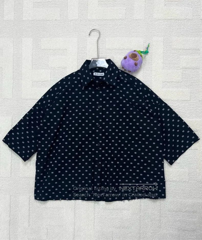 Balenciaga Balenciaga Black short-sleeved shirt with double B logo pr Size XXS / US 00 / IT 34 - 1 Thumbnail