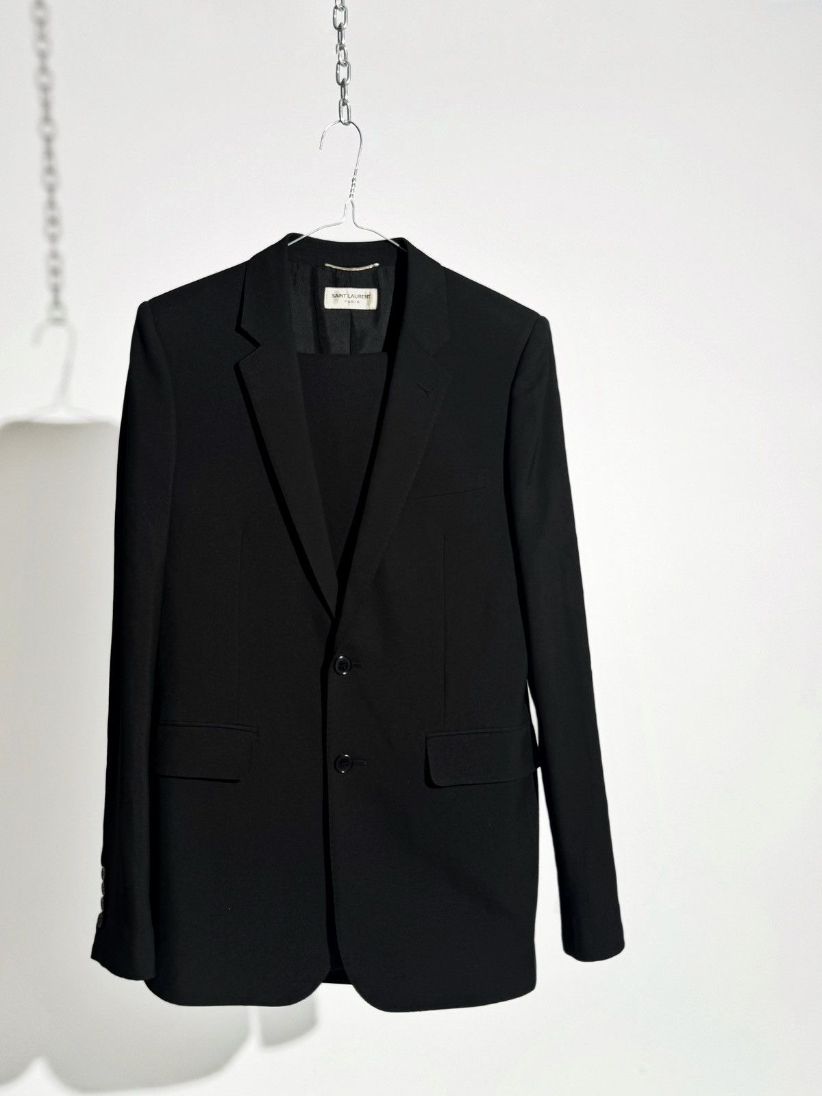 FW15 Saint Laurent Black Wool Suit by Hedi Slimane