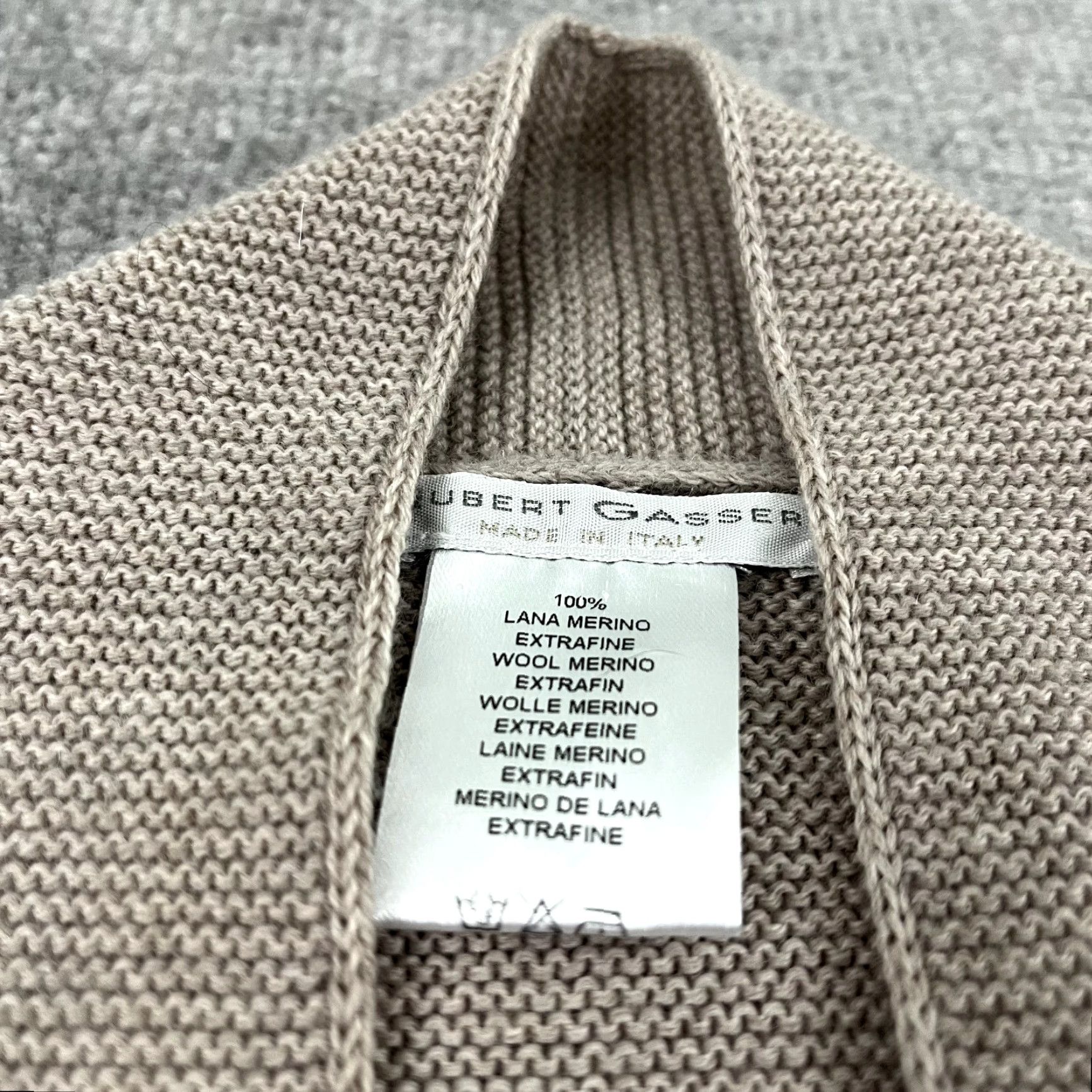 Vintage HUBERT GASSER Sweater Womens Large Brown Merino Wool Open Front Career Office Shirt Size L / US 10 / IT 46 - 2 Thumbnail