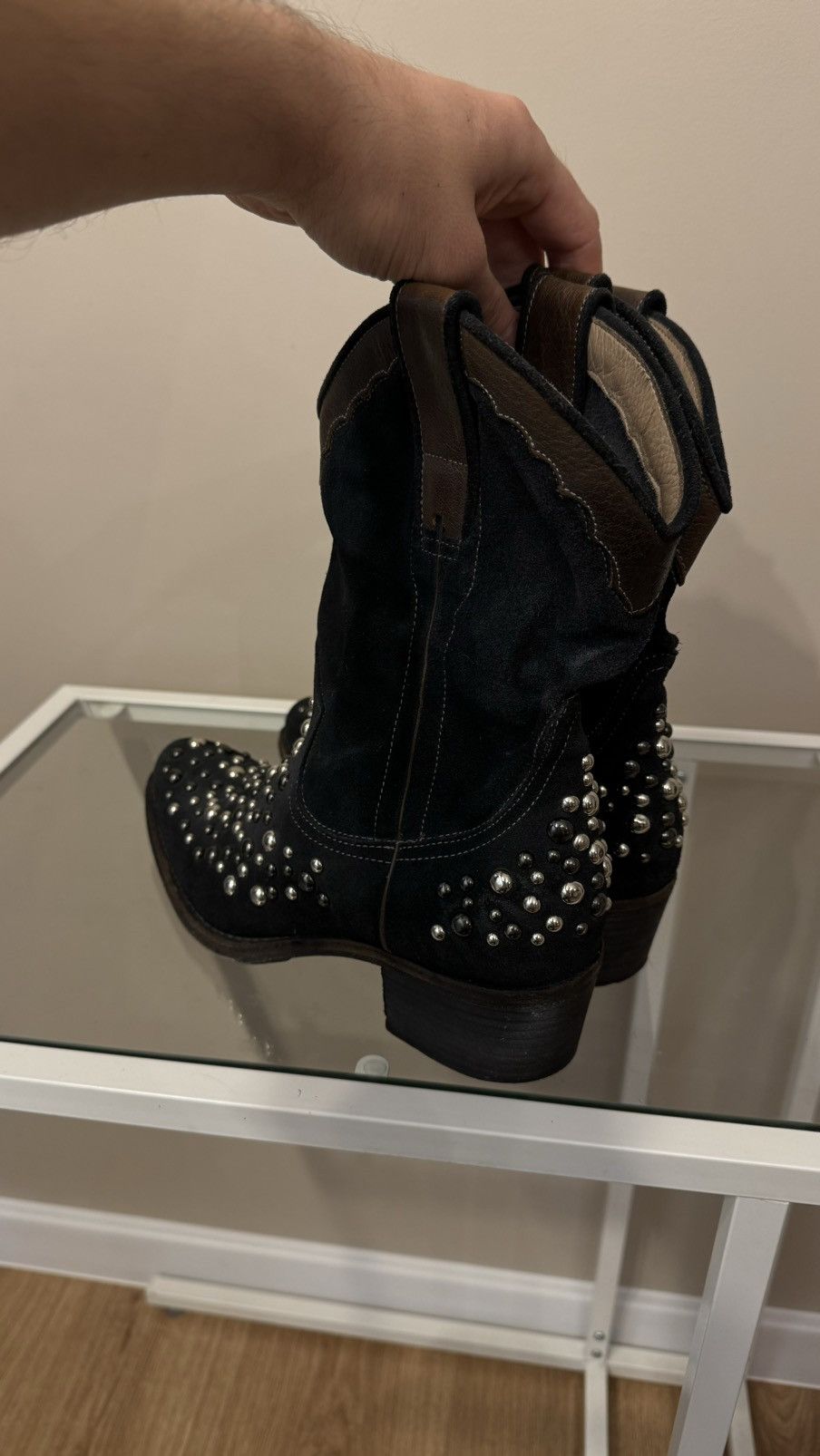 Vintage Avant Garde boots leather cowboy vintage rare y2k rock shoes Size US 7 / EU 40 - 4 Thumbnail