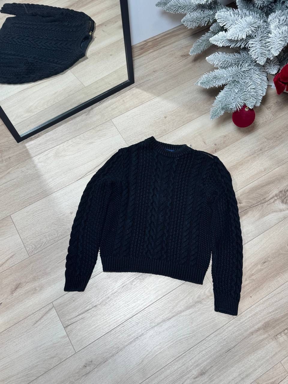 Polo Ralph Lauren Polo Ralph Lauren Black Cable Knit Sweater Size L Size L / US 10 / IT 46 - 1 Thumbnail