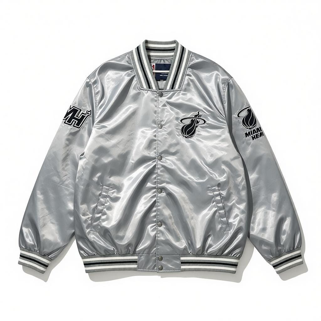 JH Design NBA Miami Heat Satin Bomber Jacket – Size 4XL | New W/ Tags Size US XXL / EU 58 / 5 - 1 Thumbnail