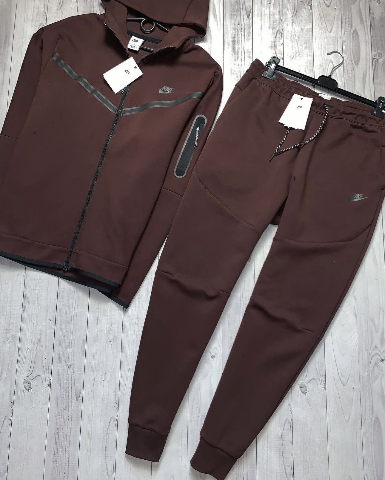 Nike × Vintage Nike Tech Fleece tracksuit drill size M,XL rare brown Size US XL / EU 56 / 4 - 2 Thumbnail
