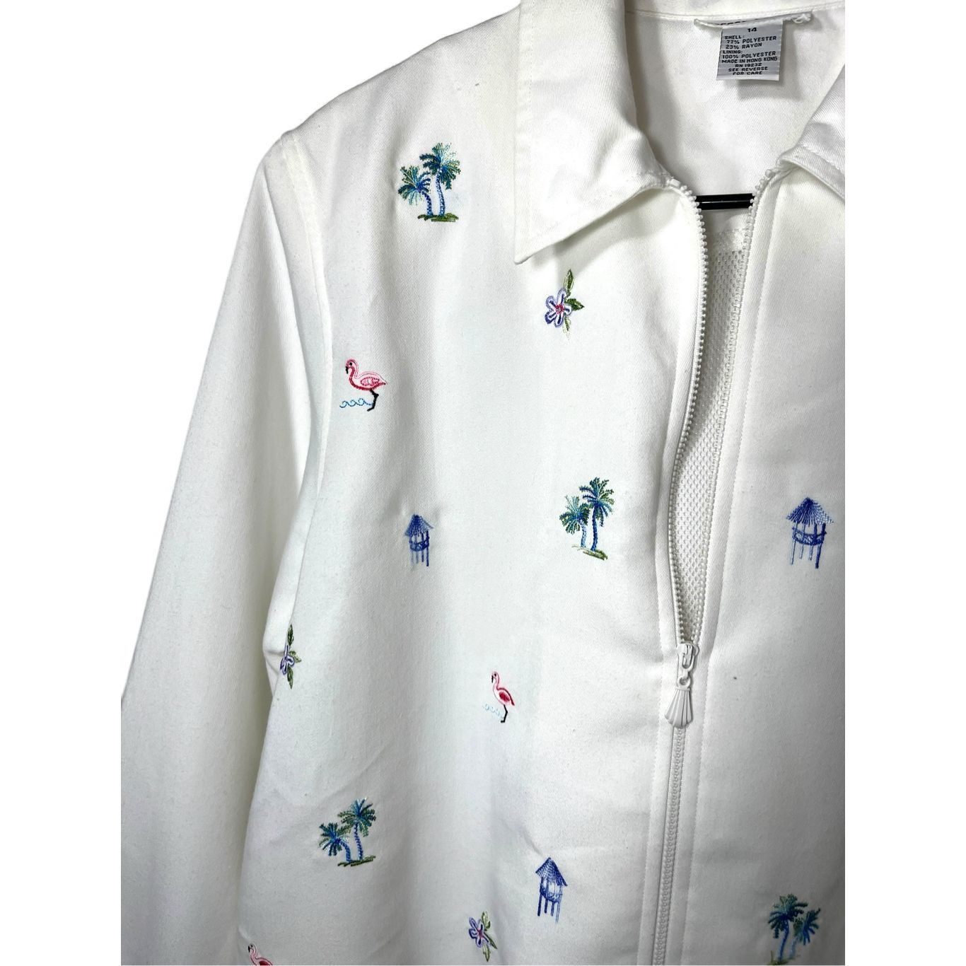Other Vintage Alfred Dunner Embroidered Jacket Size 14 Tropical Fl Size L / US 10 / IT 46 - 4 Thumbnail