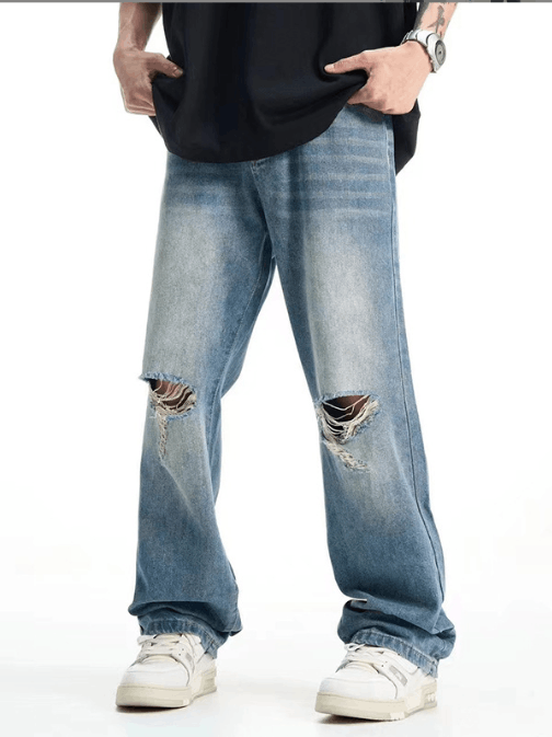 Japanese Brand × Jean High street handsome men's ripped jeans Size US 34 / EU 50 - 4 Thumbnail