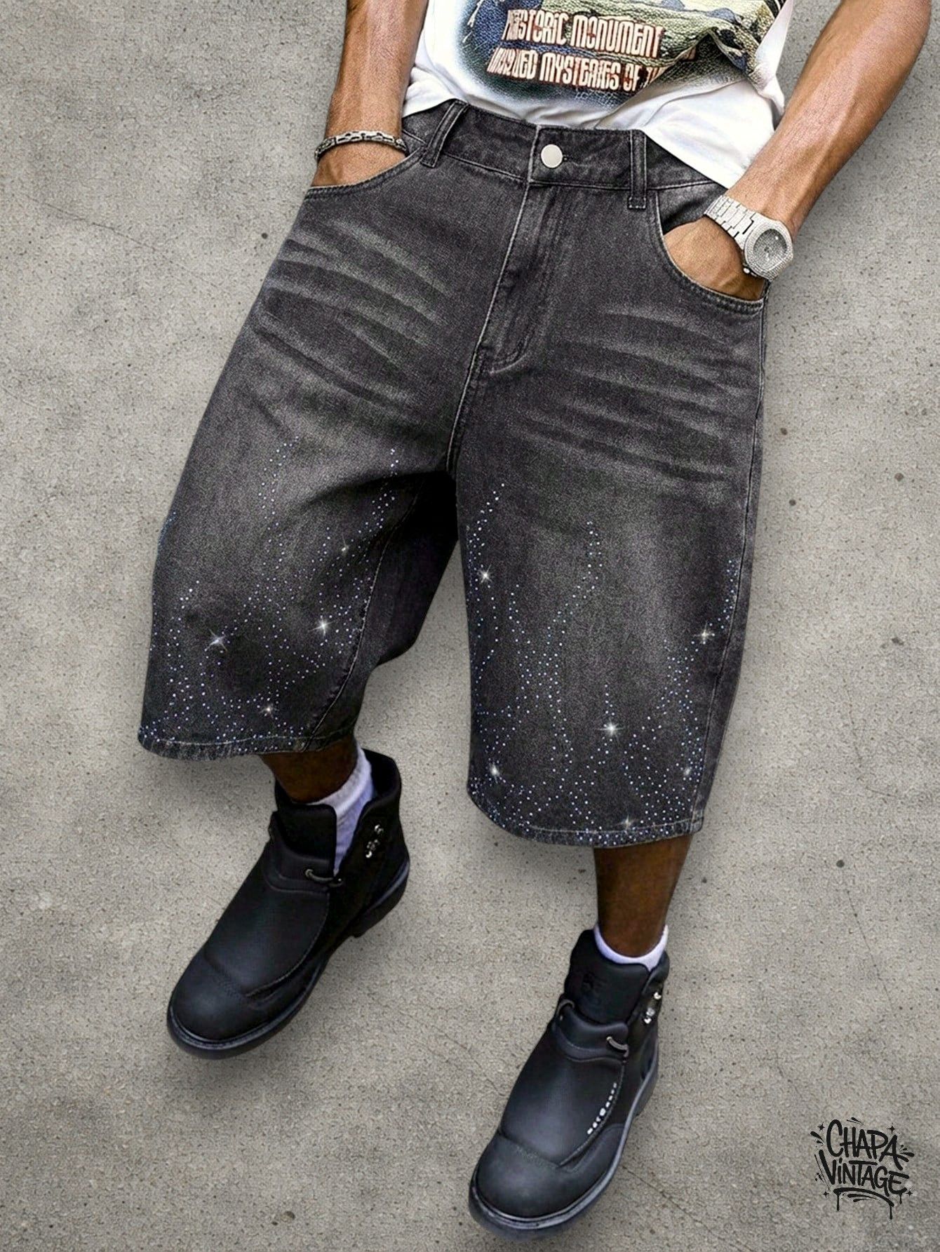 Japanese Brand Flame gray denim shorts Size US 32 / EU 48 - 1 Thumbnail