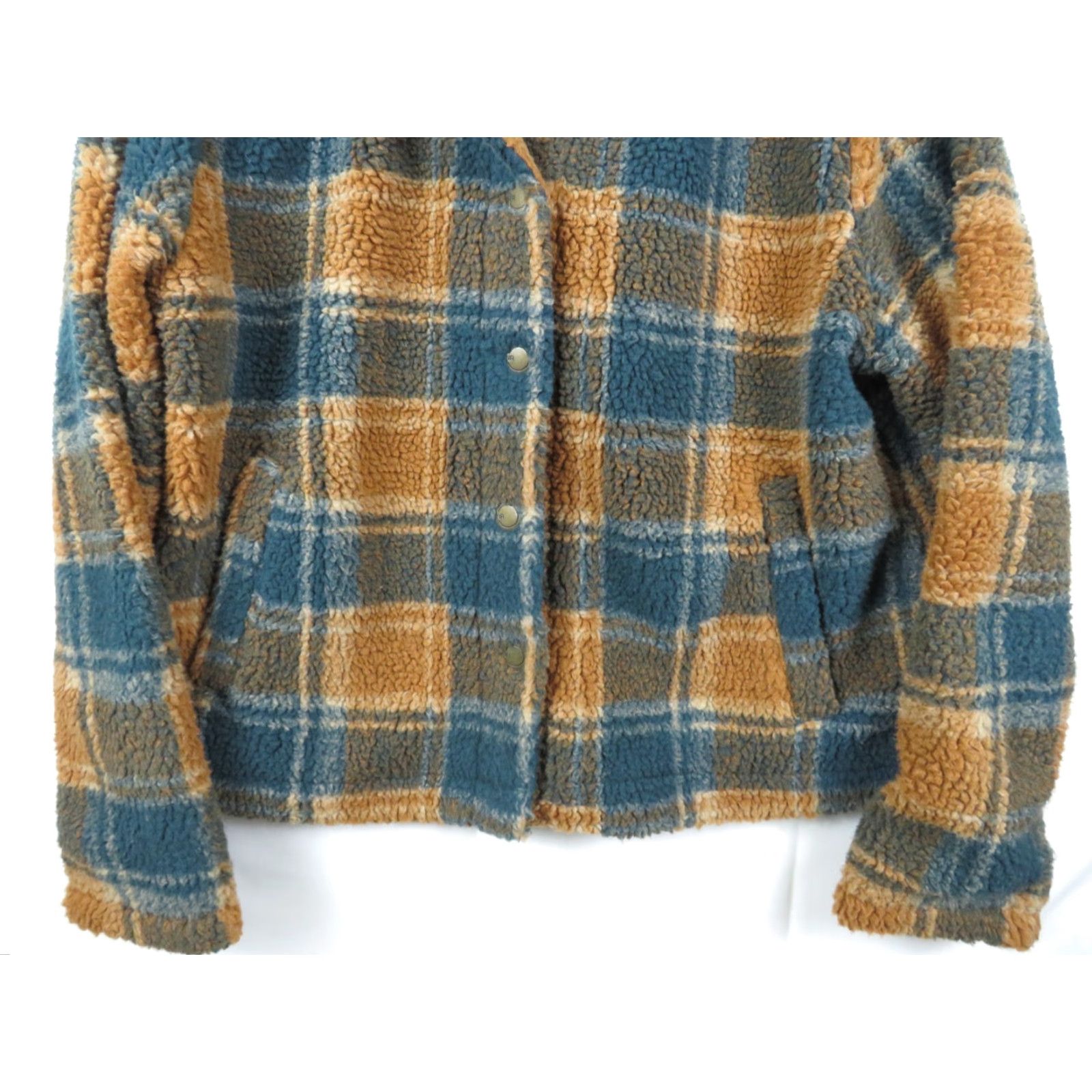 Vintage Natural Reflections flannel jacket shirt Green Orange plaid lined winter women L Size L / US 10 / IT 46 - 3 Thumbnail