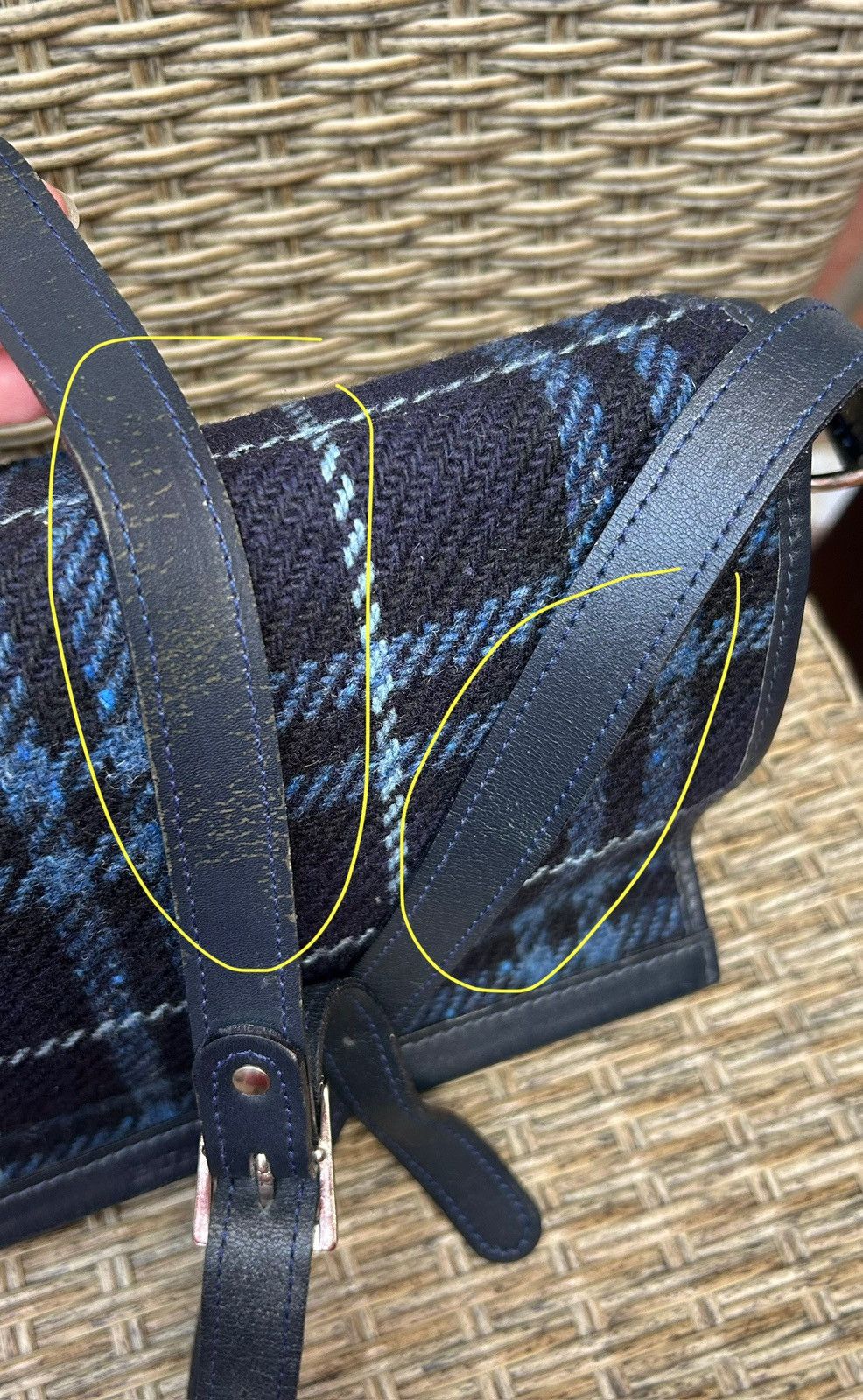 Burberry Burberry London Blue Nova Check Tweed Leather Crossbody Bag Size ONE SIZE - 15 Thumbnail
