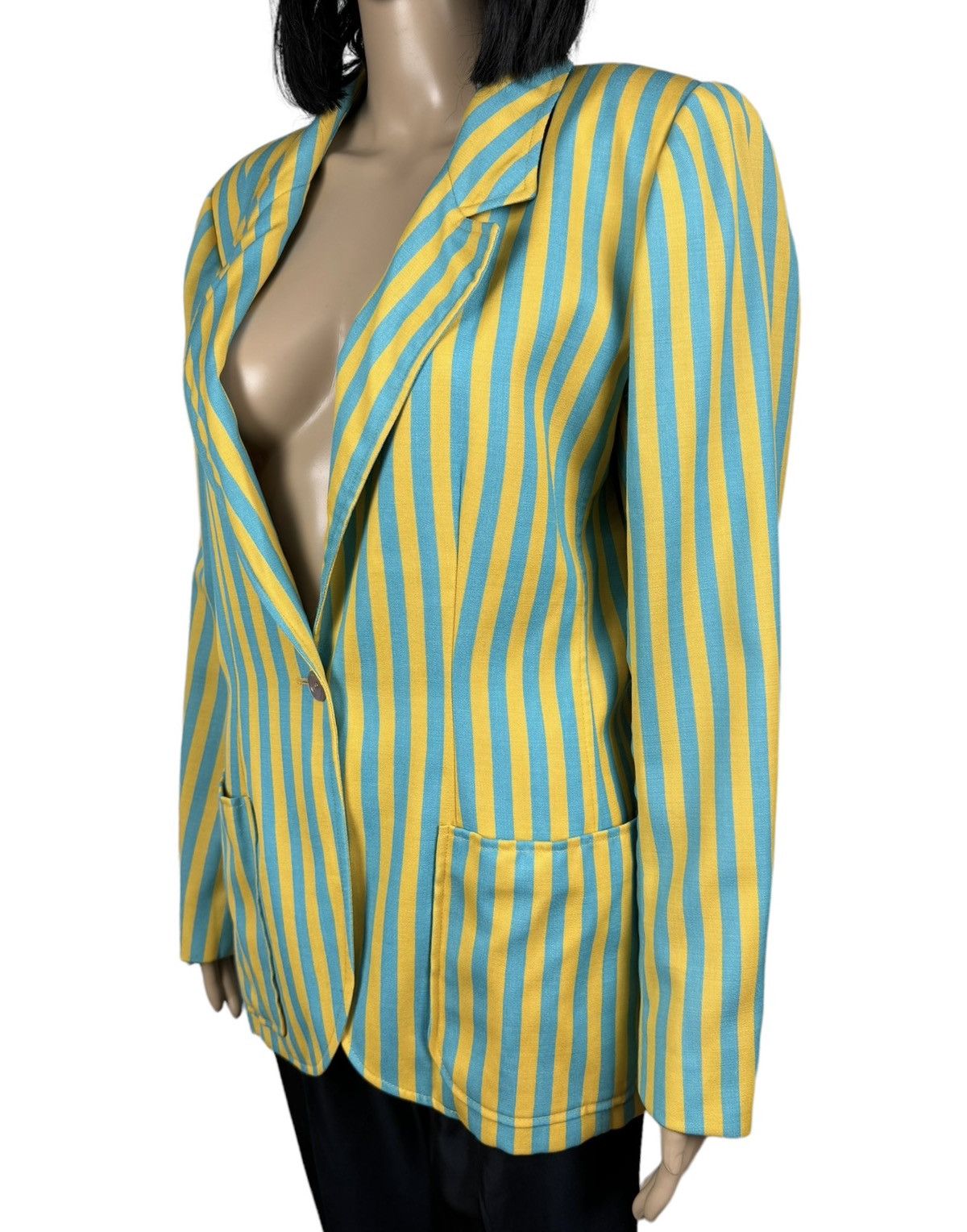 Ungaro Paris × Vintage Vintage Ungaro Paris Striped Blazer Jacket Wool Size 44 Size M / US 6-8 / IT 42-44 - 10 Thumbnail