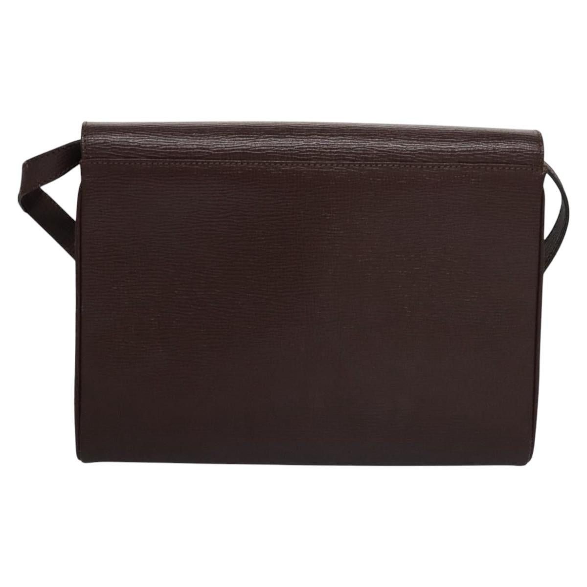 Celine CELINE Circle Shoulder Bag Leather Brown Gold Size ONE SIZE - 3 Thumbnail