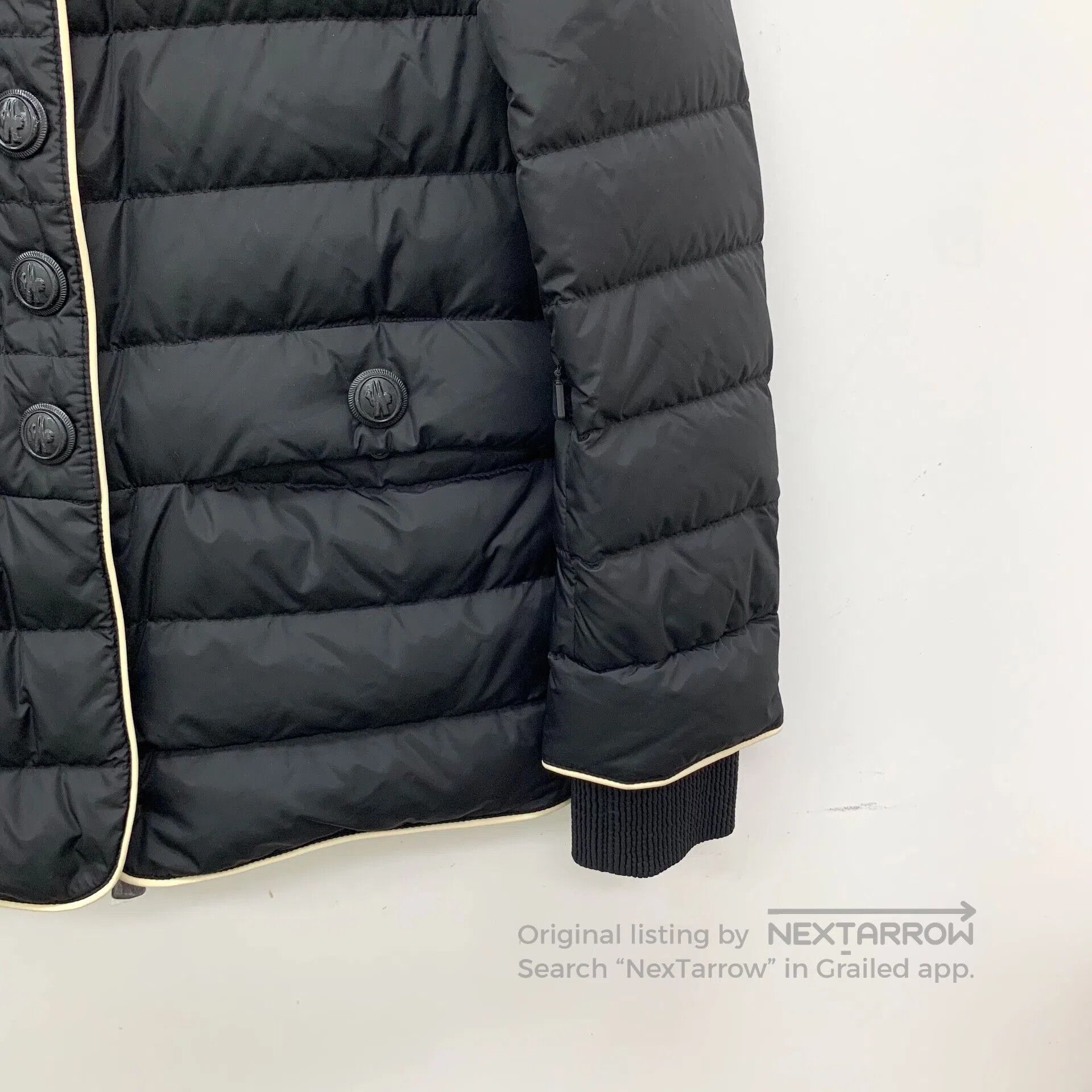 Moncler Moncler Black Logo Embroidered Stand Collar Single-Breaste Size S / US 4 / IT 40 - 4 Thumbnail