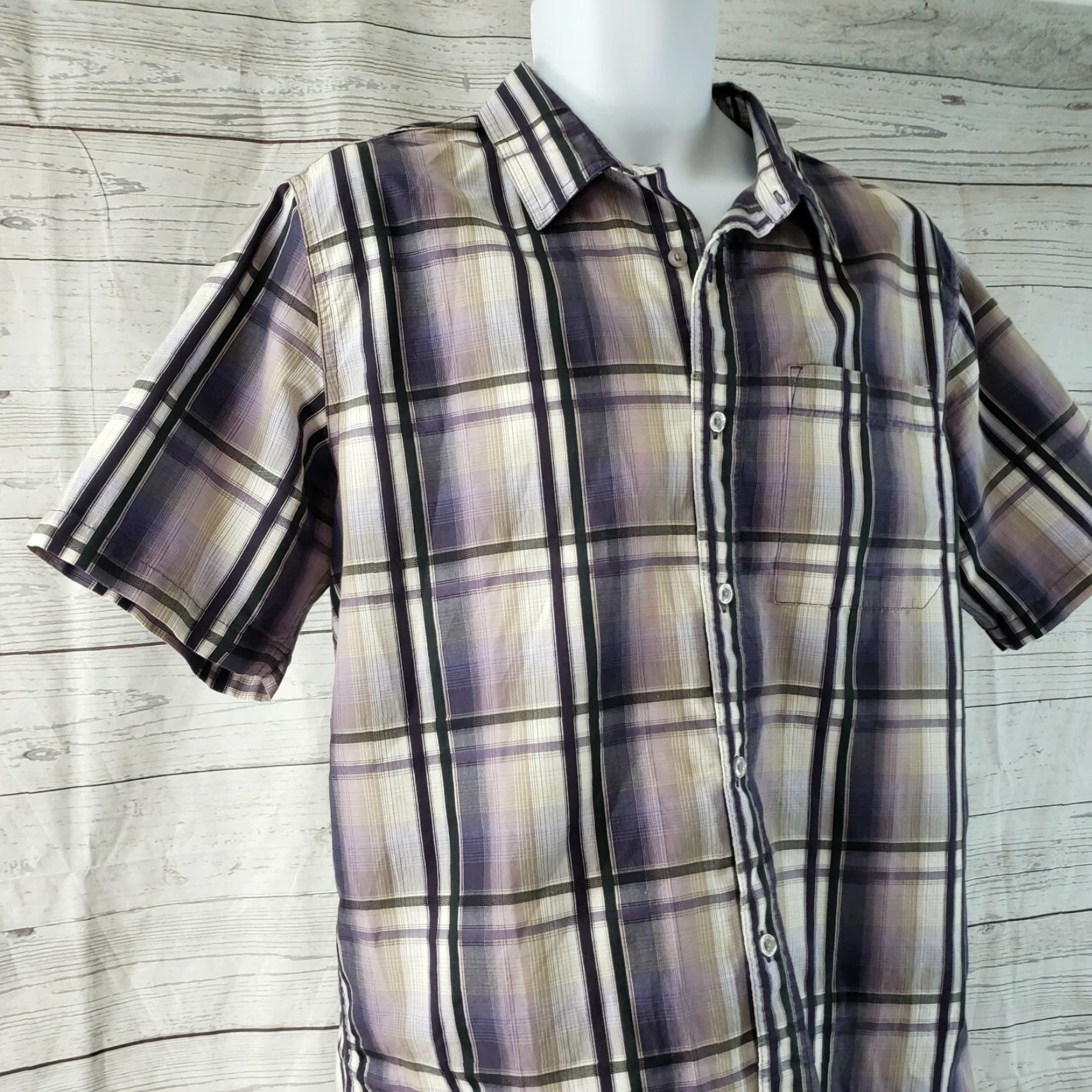 Prana Prana Mens Button Up Shirt Sz M Purple Plaid Cotton Blend Shirt Men Medium Purple Plaid Cotton Blend Size US M / EU 48-50 / 2 - 2 Thumbnail