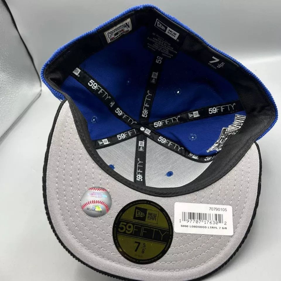 New Era Los Angeles LA Dodgers Hat Men 7 5/8 Corduroy Fitted Cap New Size ONE SIZE - 4 Thumbnail