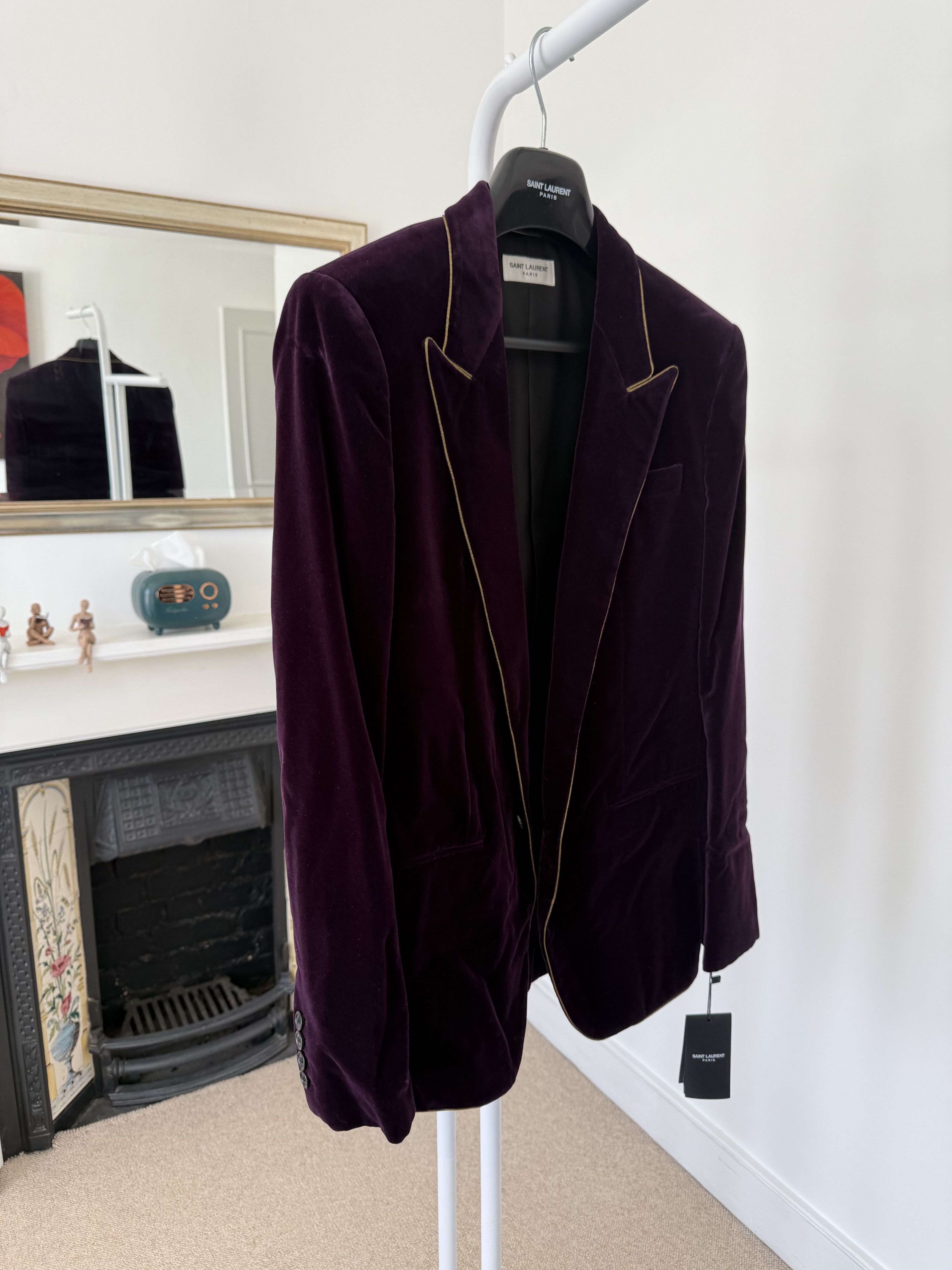Saint Laurent Paris SS22 Saint Laurent Single Breasted Velvet Jacket Size 50R - 4 Thumbnail