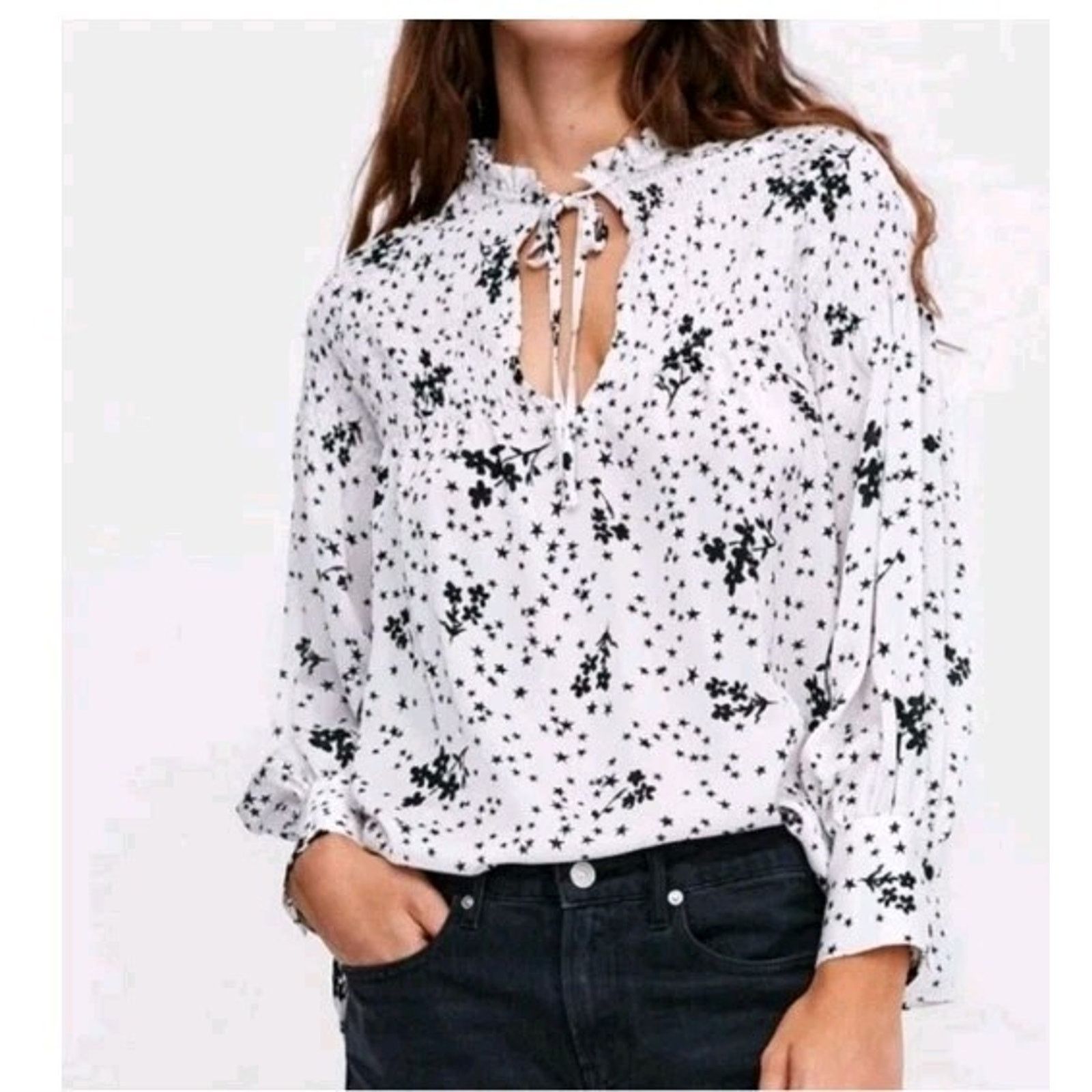 Zara Zara Star Floral Print Tie Front Blouse Size Medium Size M / US 6-8 / IT 42-44 - 18 Thumbnail