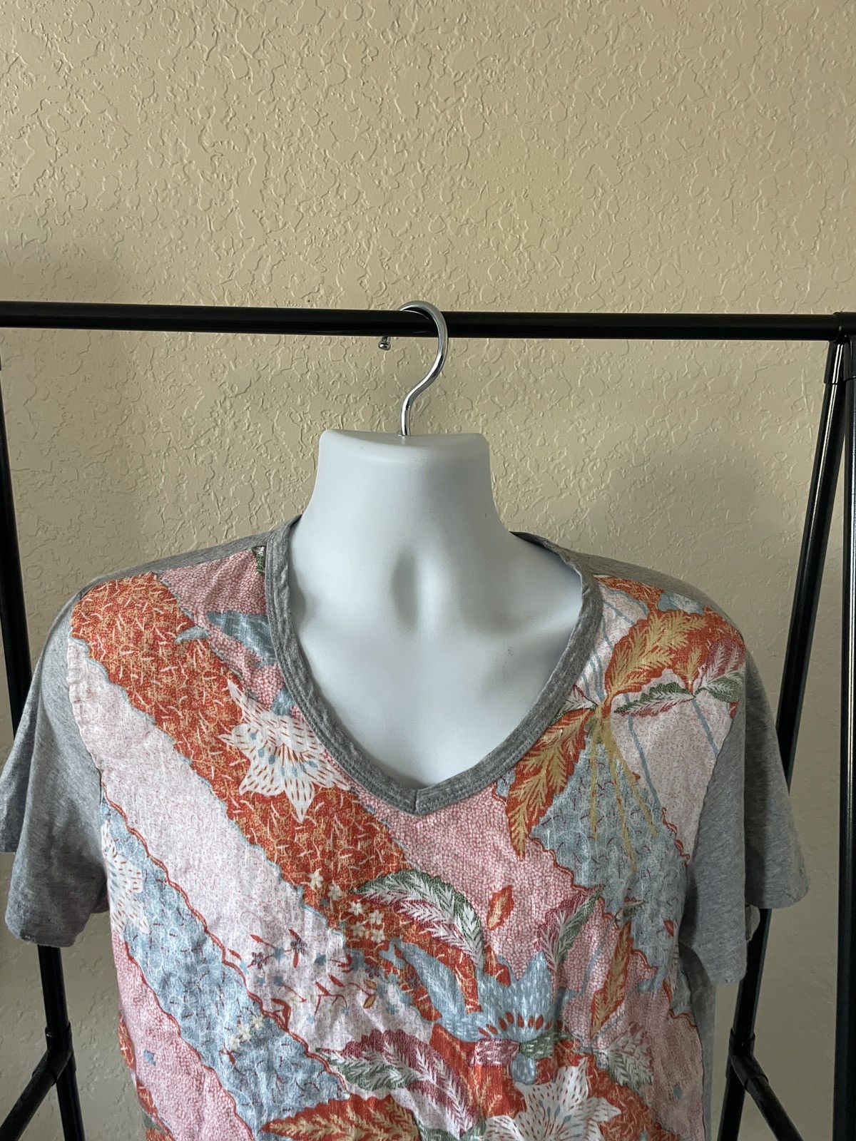 Desigual Floral V neck Linen Cotton blend tee Size US L / EU 52-54 / 3 - 2 Thumbnail