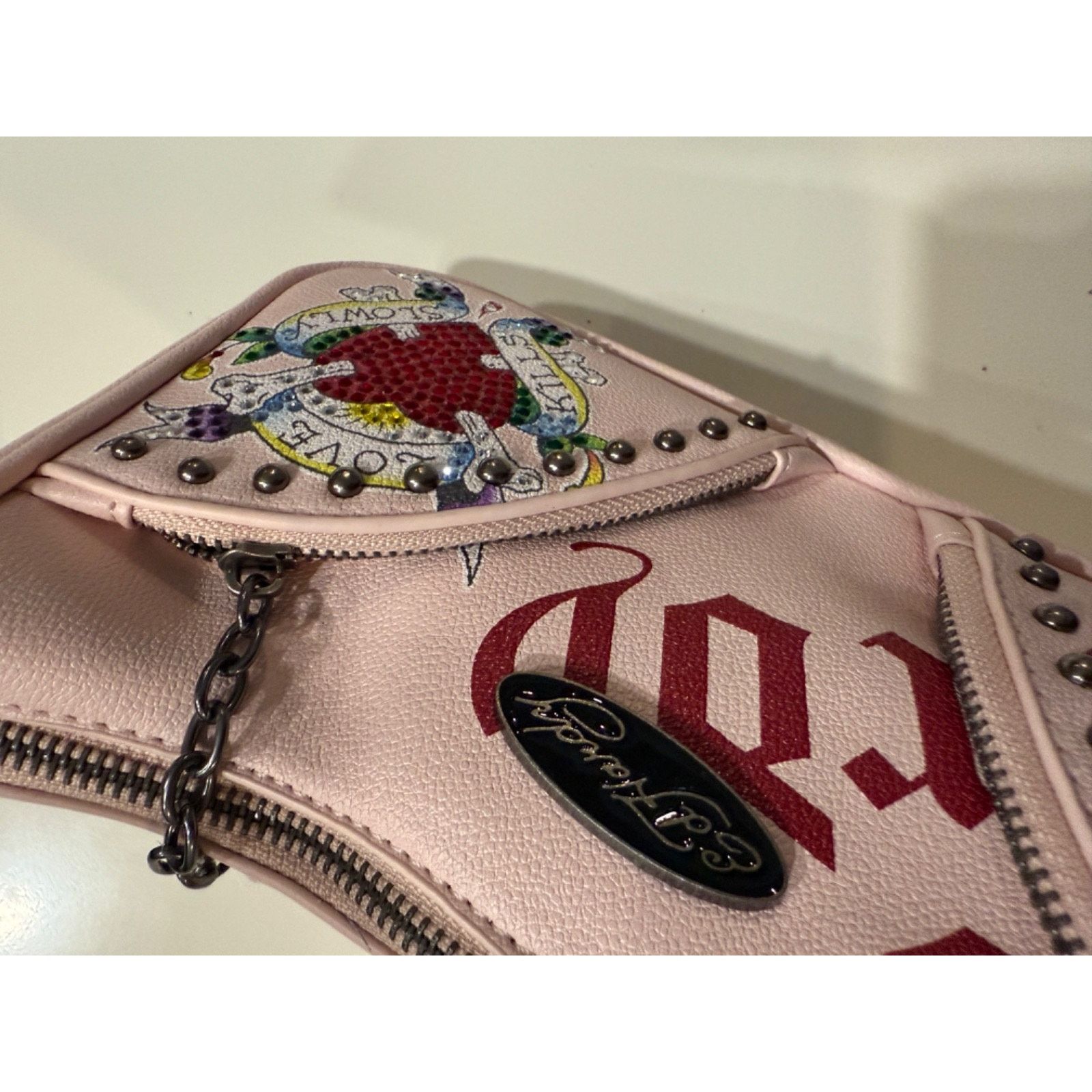 Ed Hardy Ed Hardy Shoulder Bag Womens Pink Love Kills Slowly NWT Size ONE SIZE - 9 Thumbnail