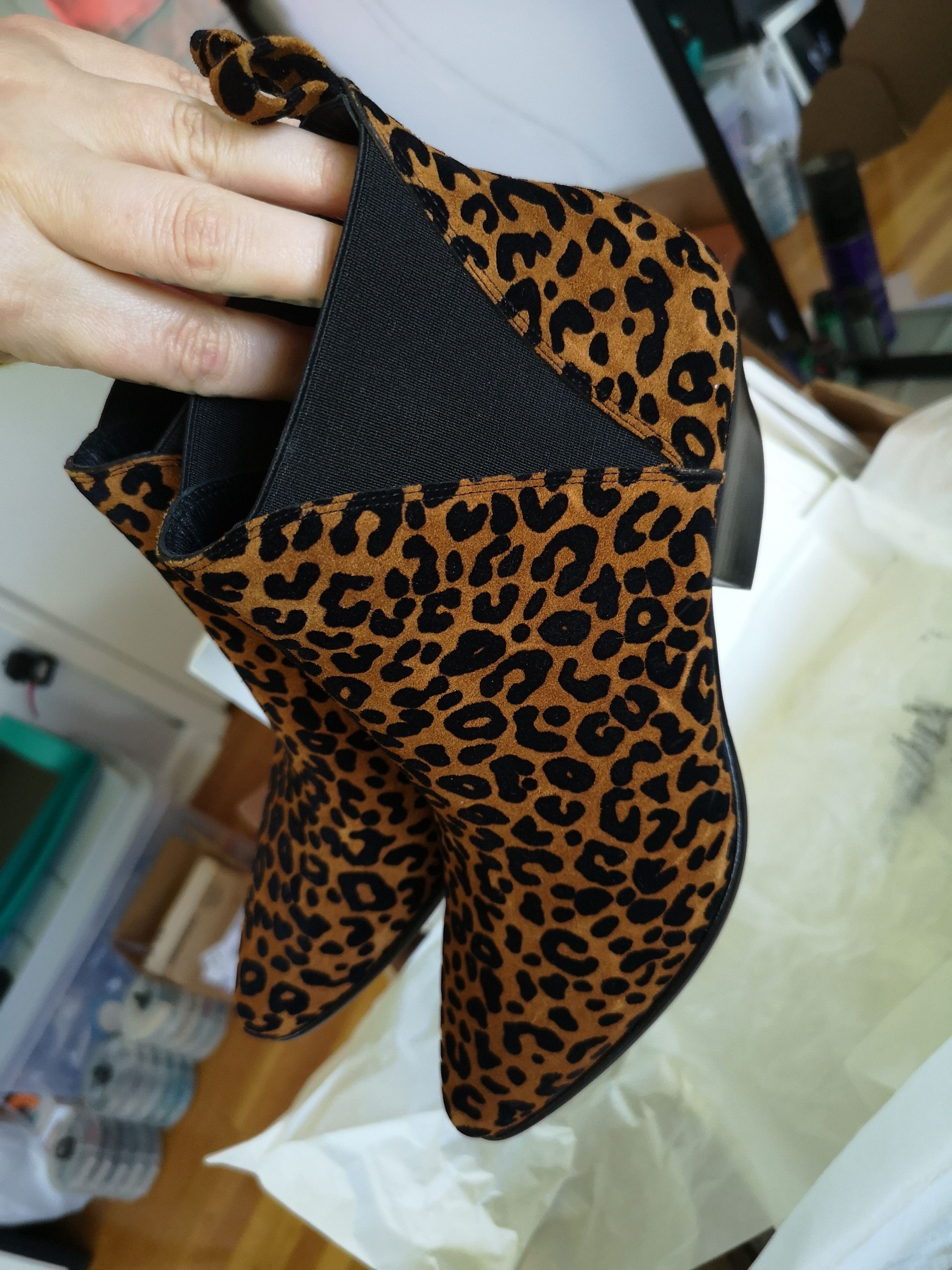 Diane von Furstenberg DIANE VON FURSTENBERG Nadie Leopard Suede Chelsea Booties Size US 8.5 / IT 38.5 - 5 Thumbnail