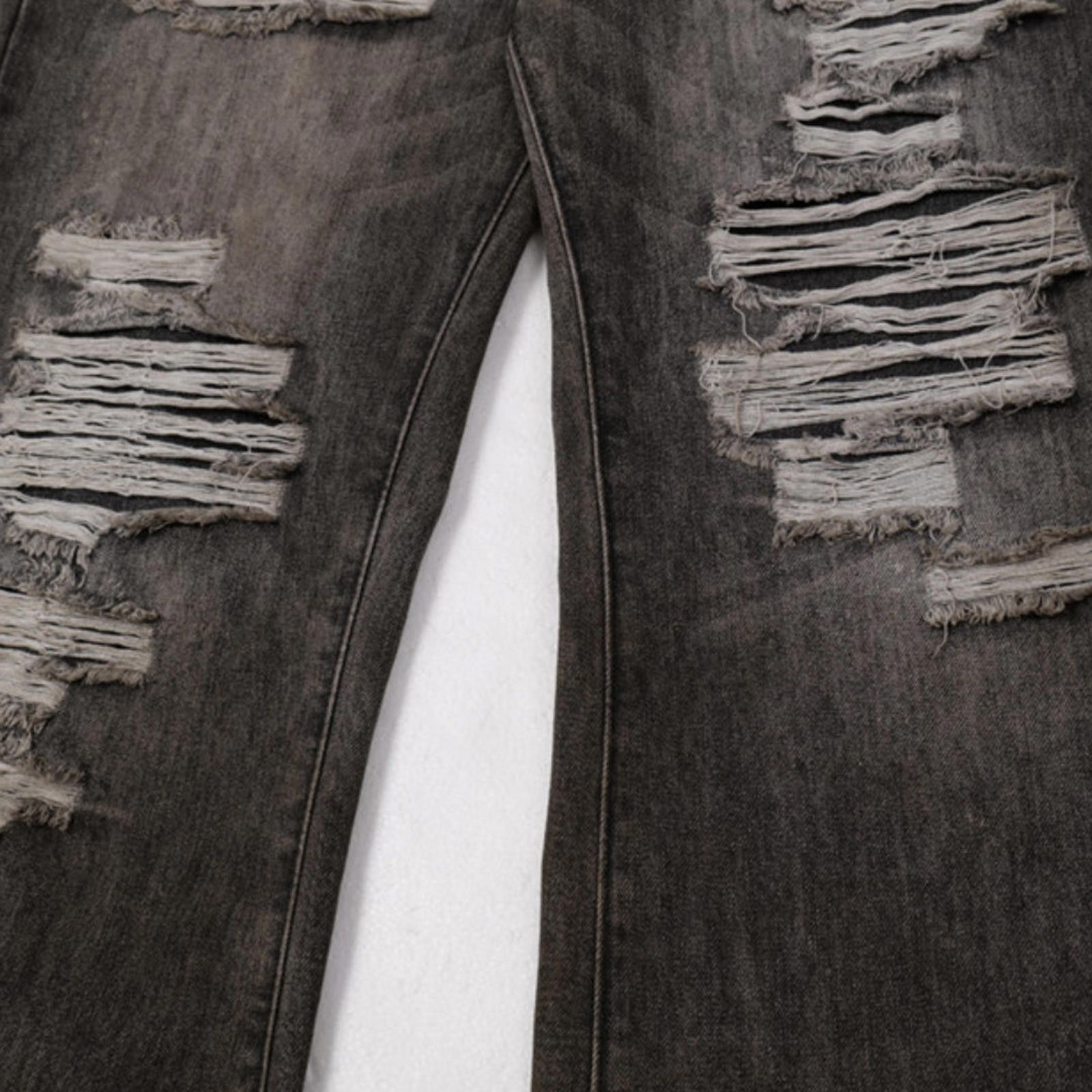 Vintage Gray Distressed Flare Jeans Size US 32 / EU 48 - 9 Thumbnail