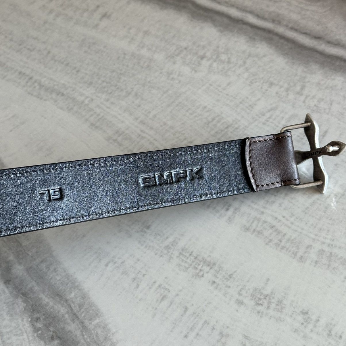 SMFK SMFK Compass Totem Handcrafted Patina Leather Belt Size ONE SIZE - 4 Thumbnail