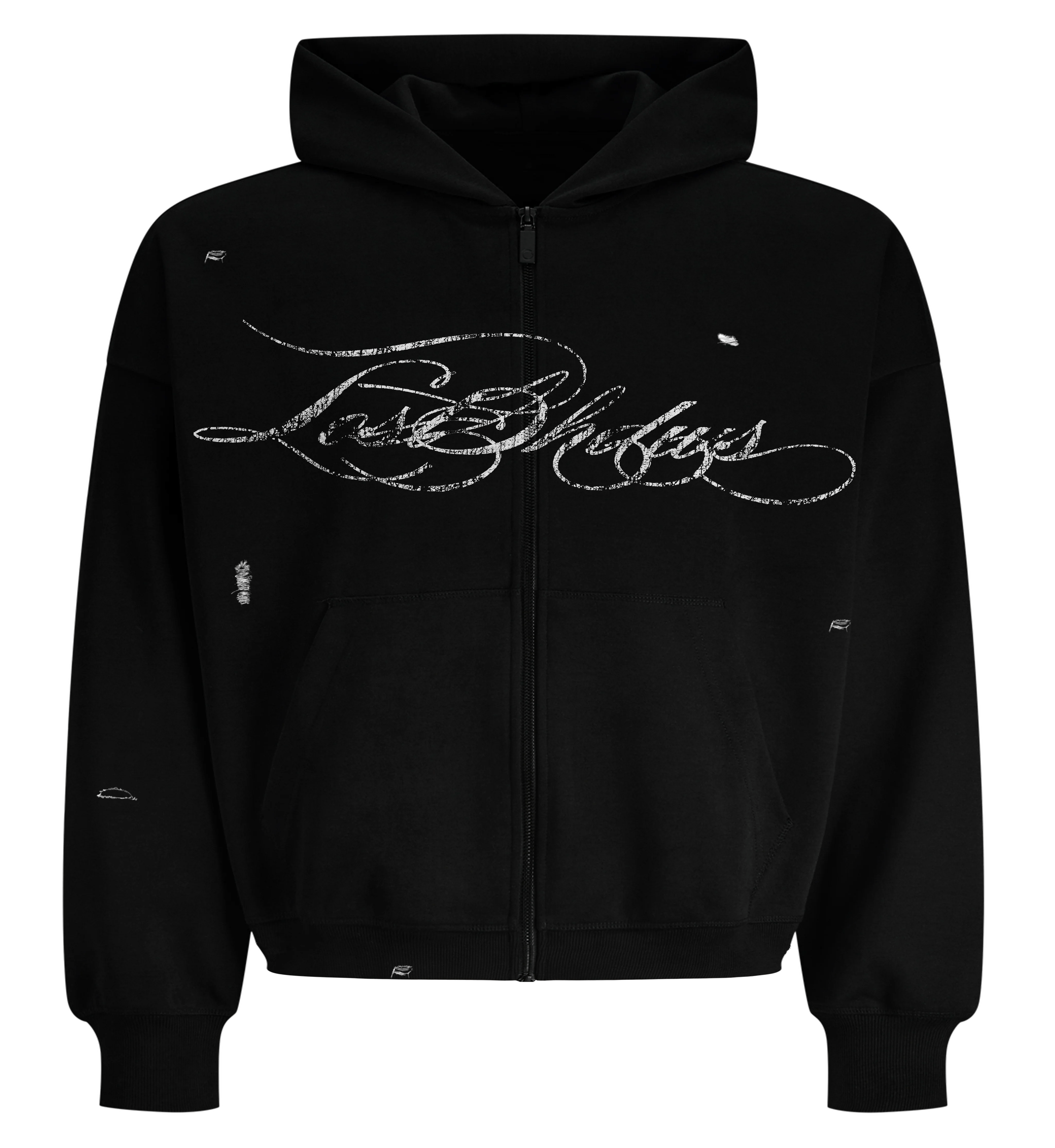 LOSTSHDWS LOSTSHDWS 'Distressed Script' Black Hoodie Size US XL / EU 56 / 4 - 1 Preview
