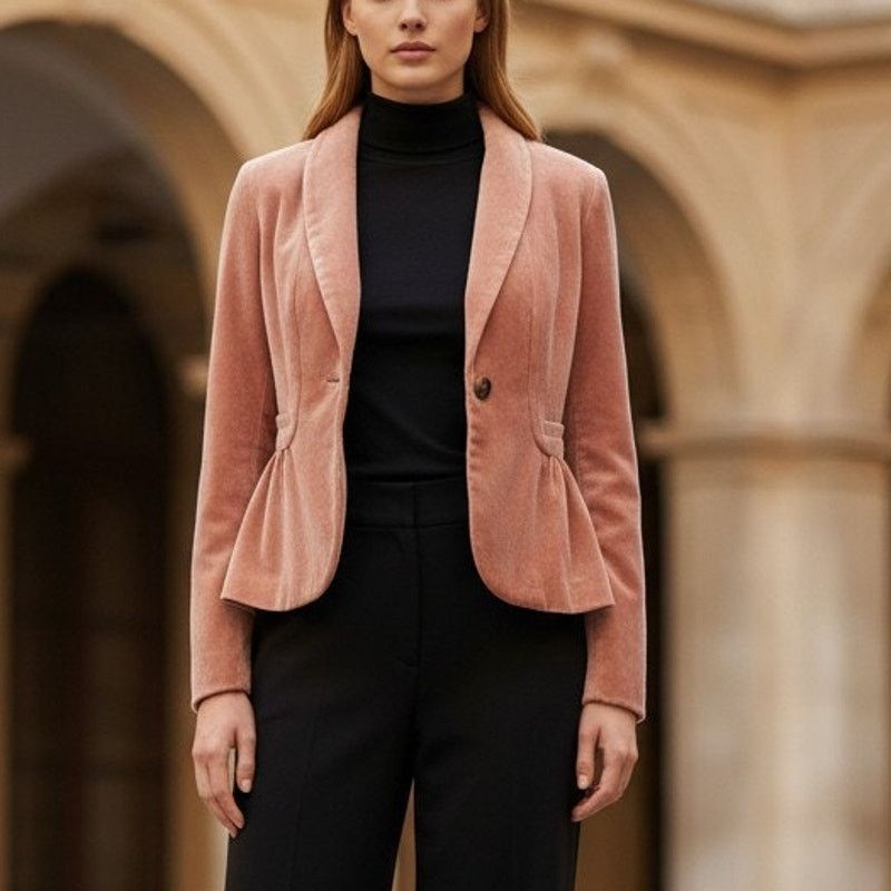 J.Crew J. Crew Velvet Velour Blazer Jacket Peplum Rouching Size 0 Size XS / US 0-2 / IT 36-38 - 2 Thumbnail