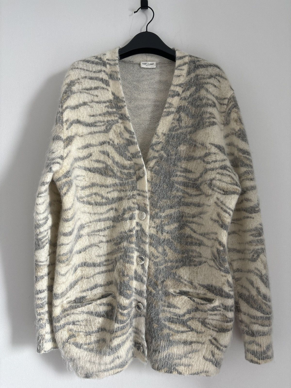 Saint Laurent Paris Saint Laurent Paris mohair tiger print cardigan Size US S / EU 44-46 / 1 - 1 Thumbnail
