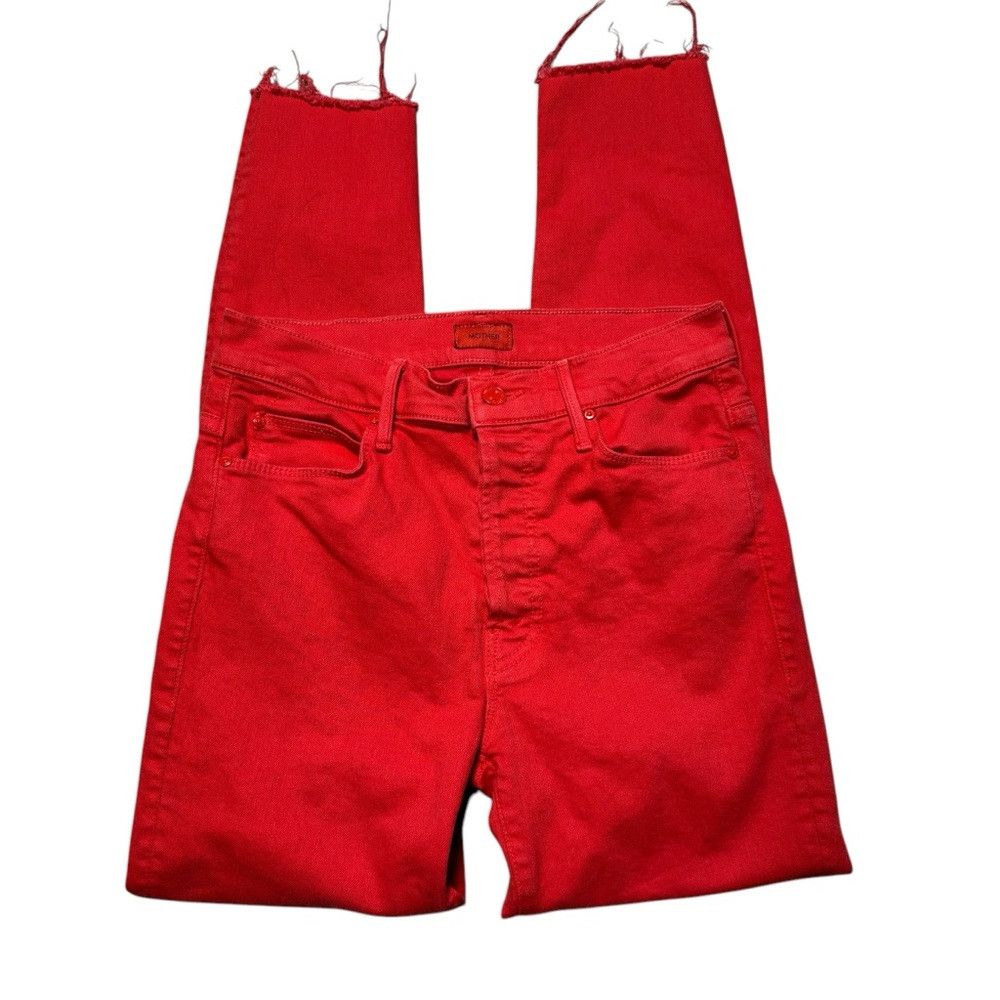 MOTHER MOTHER Stunner Ankle Step Fray in Tomato Jeans Size 27 Size 27" / US 4 / IT 40 - 3 Thumbnail