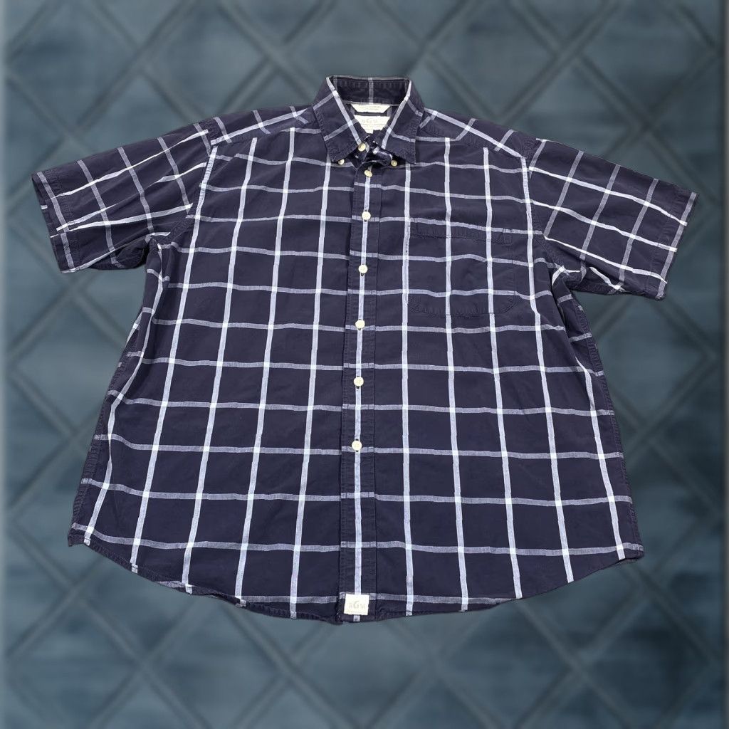 Vintage RGM Shirt Mens Large Blue Plaid Short Sleeve Button Down Cotton Pocket Casual Size US L / EU 52-54 / 3 - 1 Thumbnail