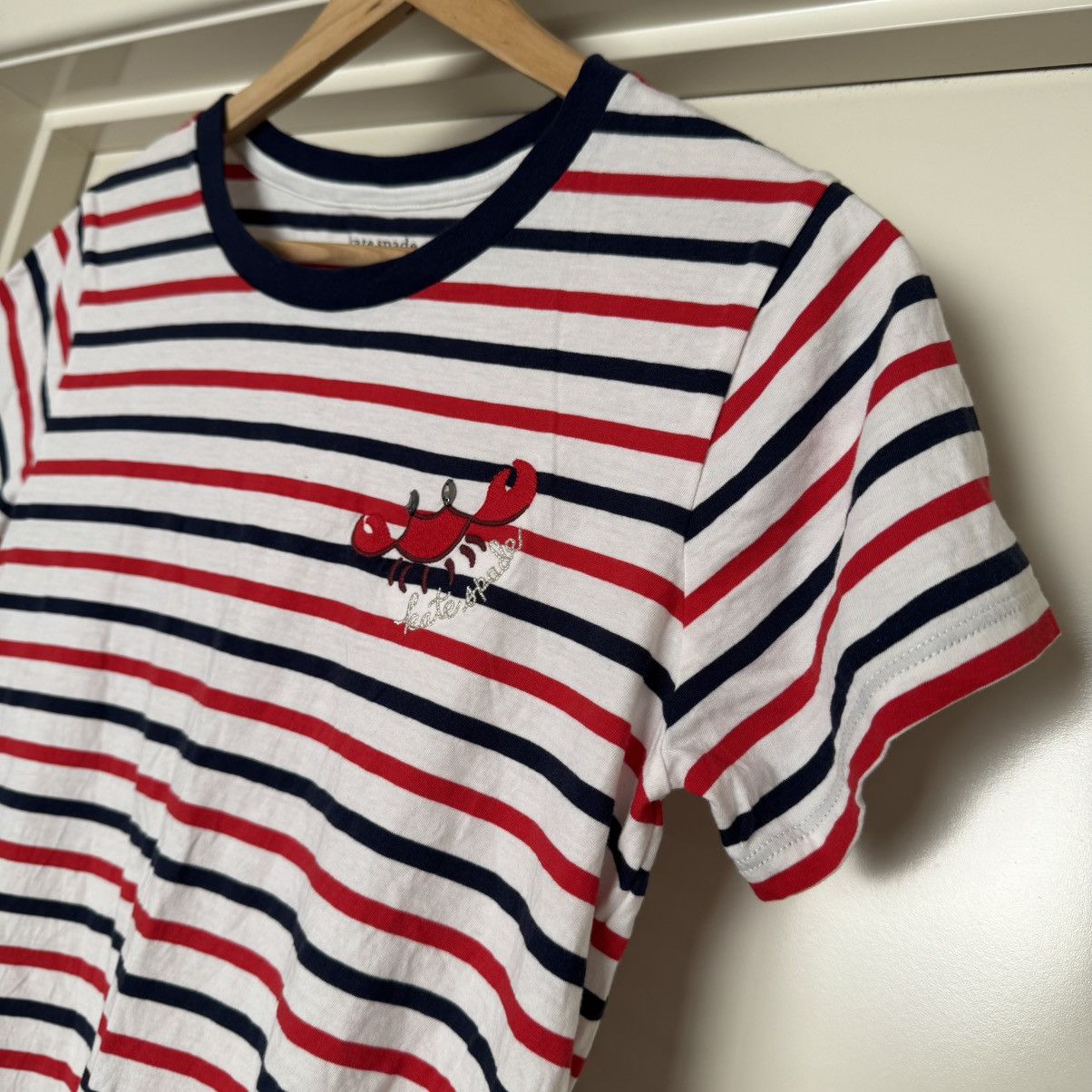 Kate Spade New logo White Red Striped T-Shirt ❣️ Size S / US 4 / IT 40 - 5 Thumbnail