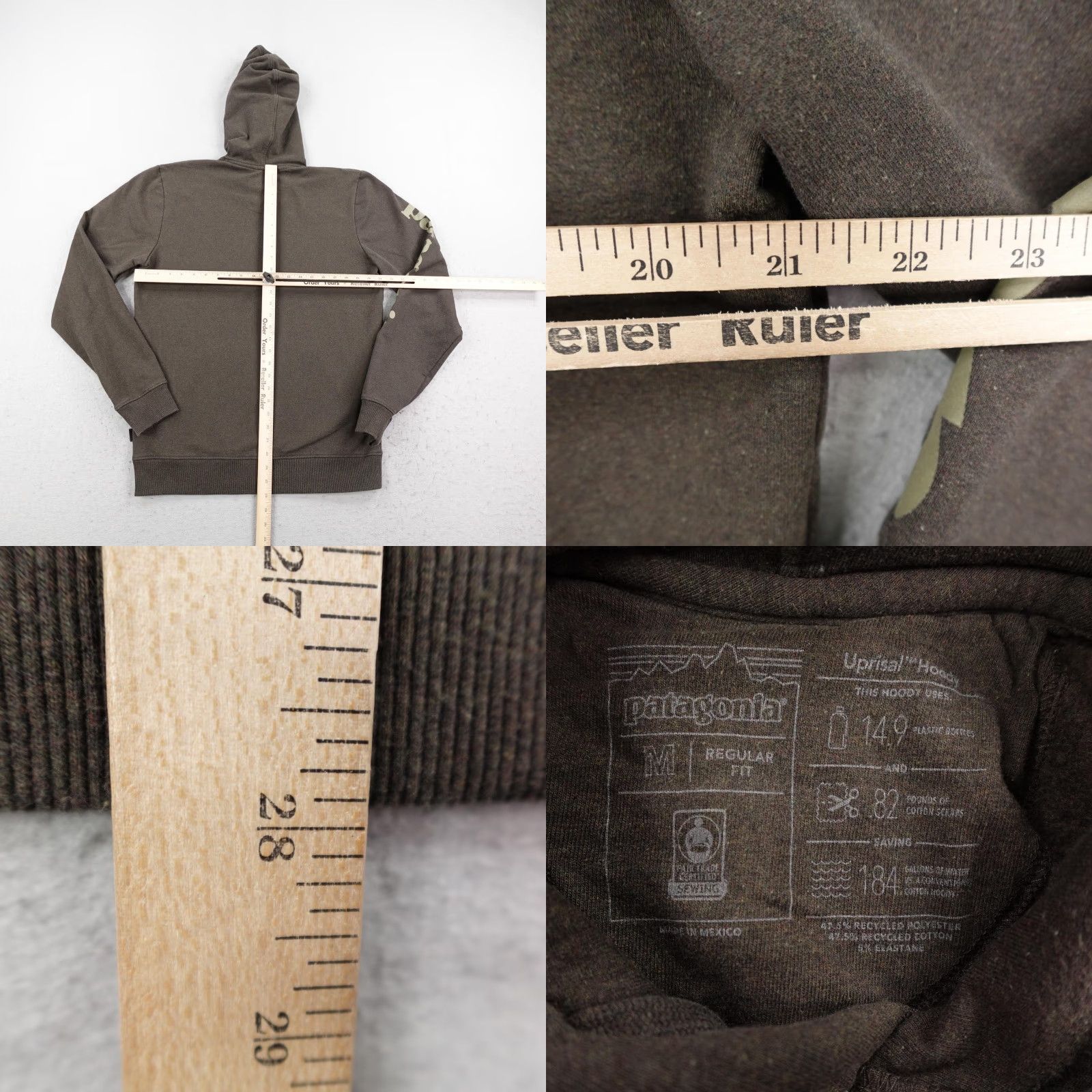Patagonia Patagonia Hoodie Mens Medium Brown Text Logo Uprisal Hoody Pullover Sweatshirt Size US M / EU 48-50 / 2 - 8 Thumbnail