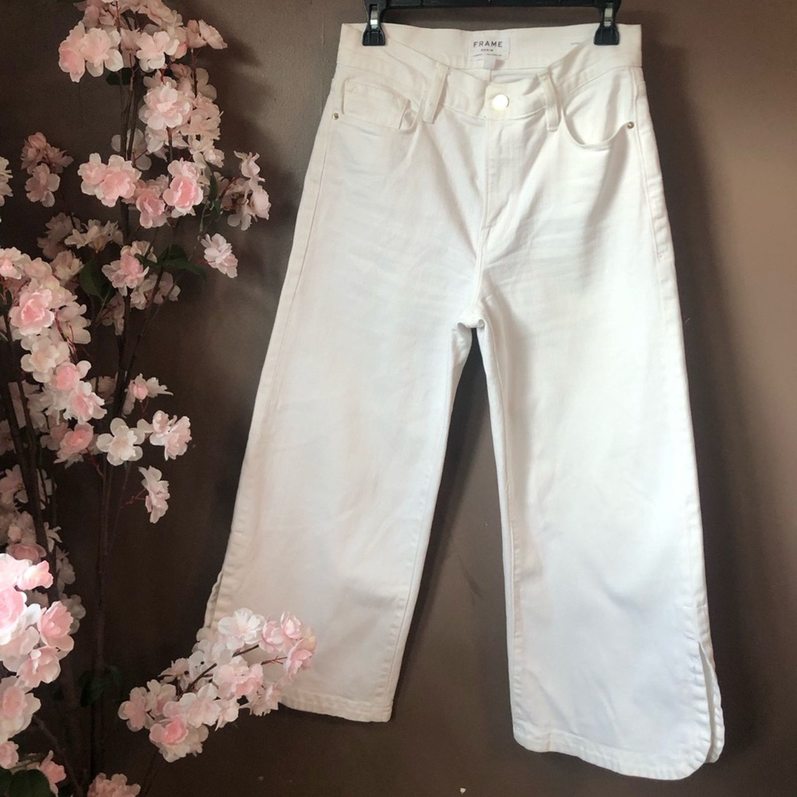 Frame Frame wide leg Jeans denim pants white le vintage Size 27" / US 4 / IT 40 - 2 Thumbnail