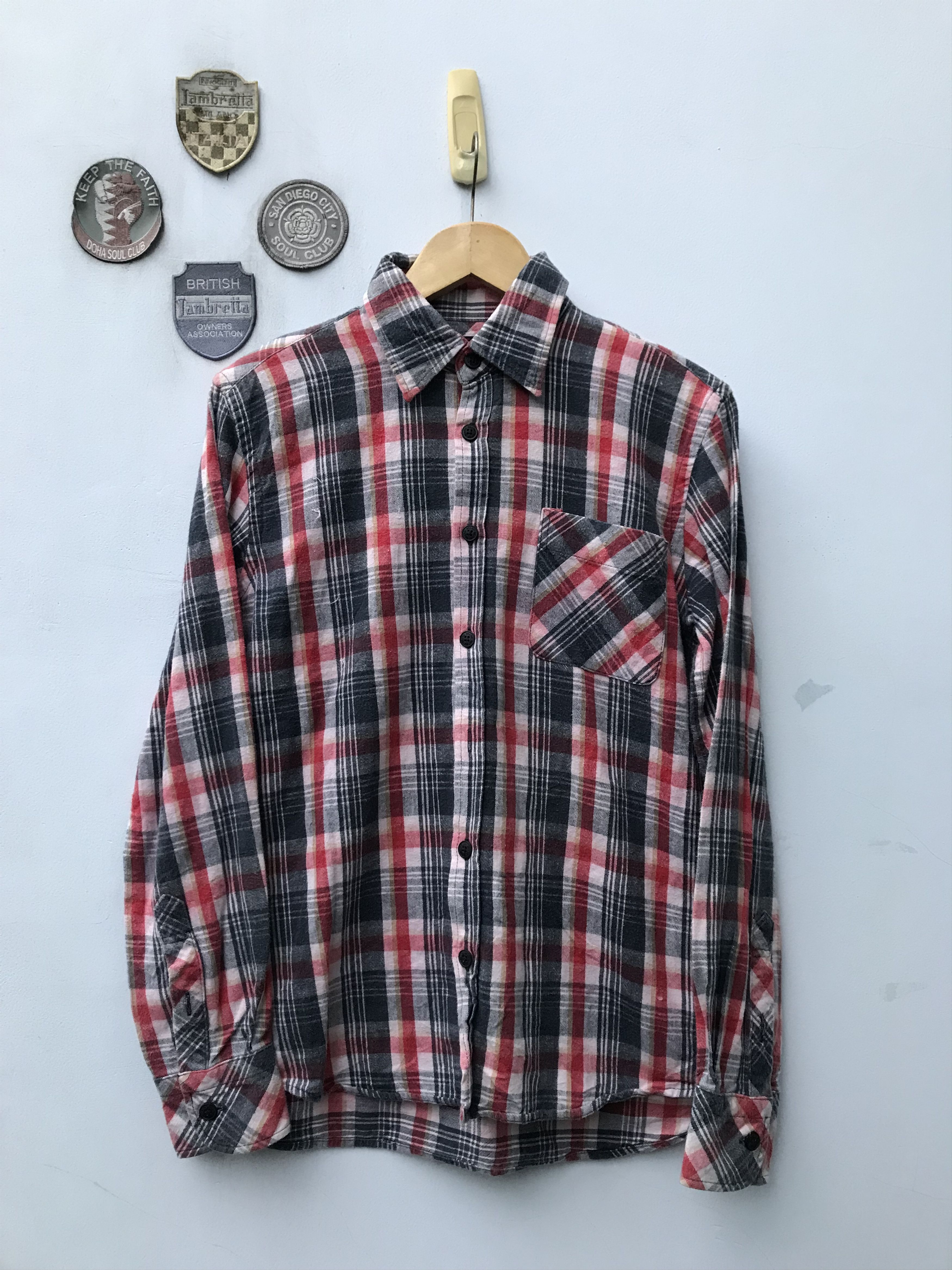 Beams Japan × Vintage Vintage Beams Heart Plaid Tartan Flannel Made in japan Size US S / EU 44-46 / 1 - 12 Thumbnail