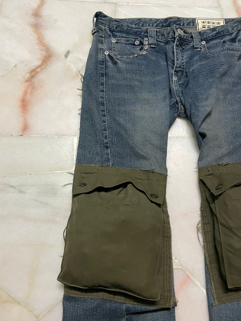 Undercover INSANE💥XIIIth TYPE-P1 RARE DENIM CARGO 3D POCKET SPLIT Size US 33 - 9 Thumbnail