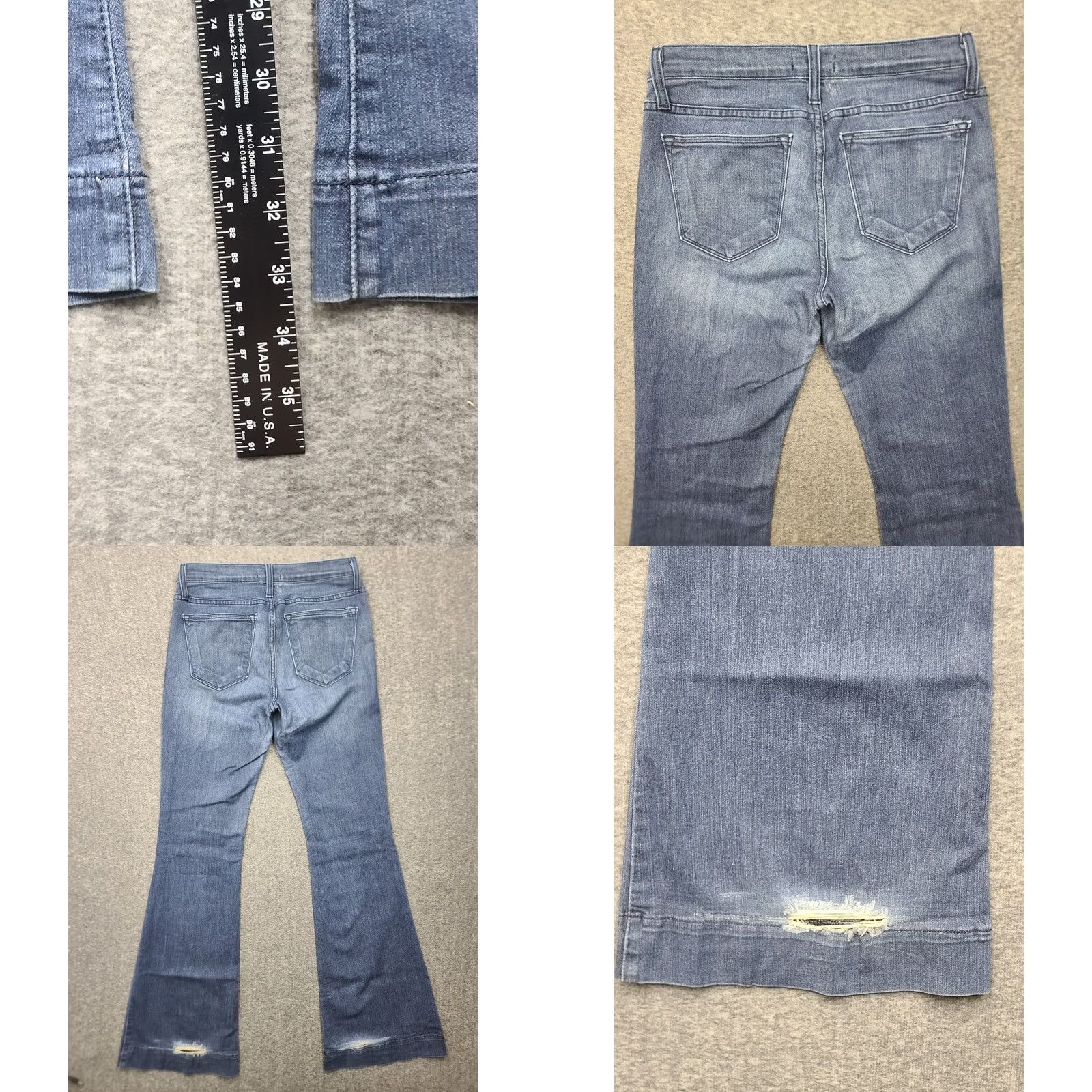 Denime Judy Blue Jeans Women 9 Flare Leg Mid Rise Denim Casual Blue Trouser 5-Pocket Size 30" / US 8 / IT 44 - 8 Thumbnail