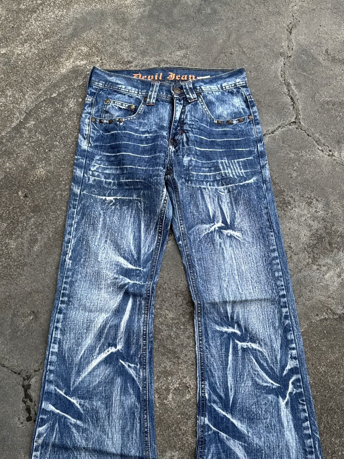 Tornado Mart Flared Studded Devil Jeans Ifsix lgb styled japanese Size US 29 - 4 Thumbnail