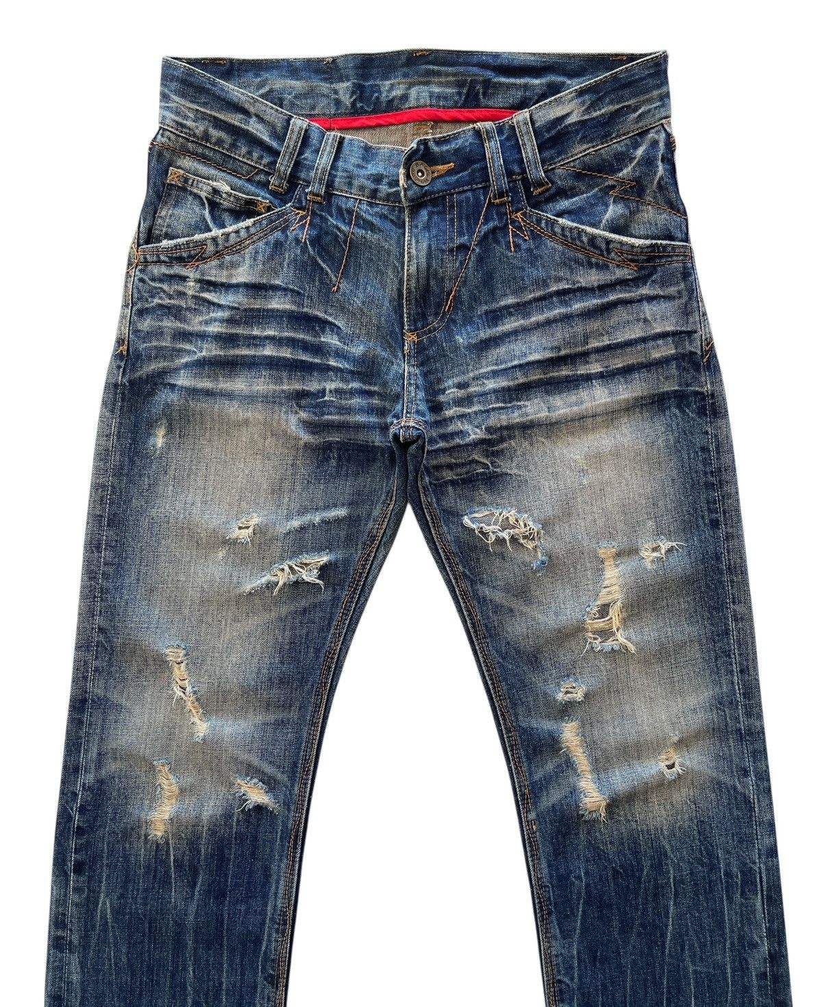 Vintage Japanese Back Vintage Clawmark Distressed Denim Size US 31 - 2 Thumbnail